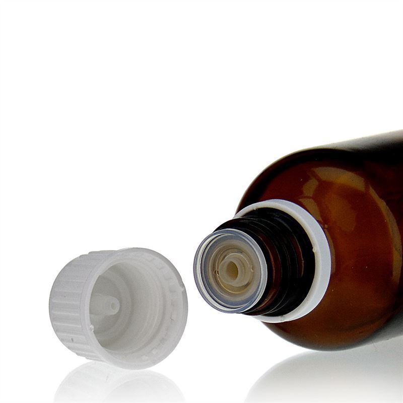 Schraubverschluss mit Tropfeinsatz, PE-Kunststoff, weiß, für Mündung: DIN 18 Schraubverschluss mit Tropfeinsatz, PE-Kunststoff, weiß, für Mündung: DIN 18