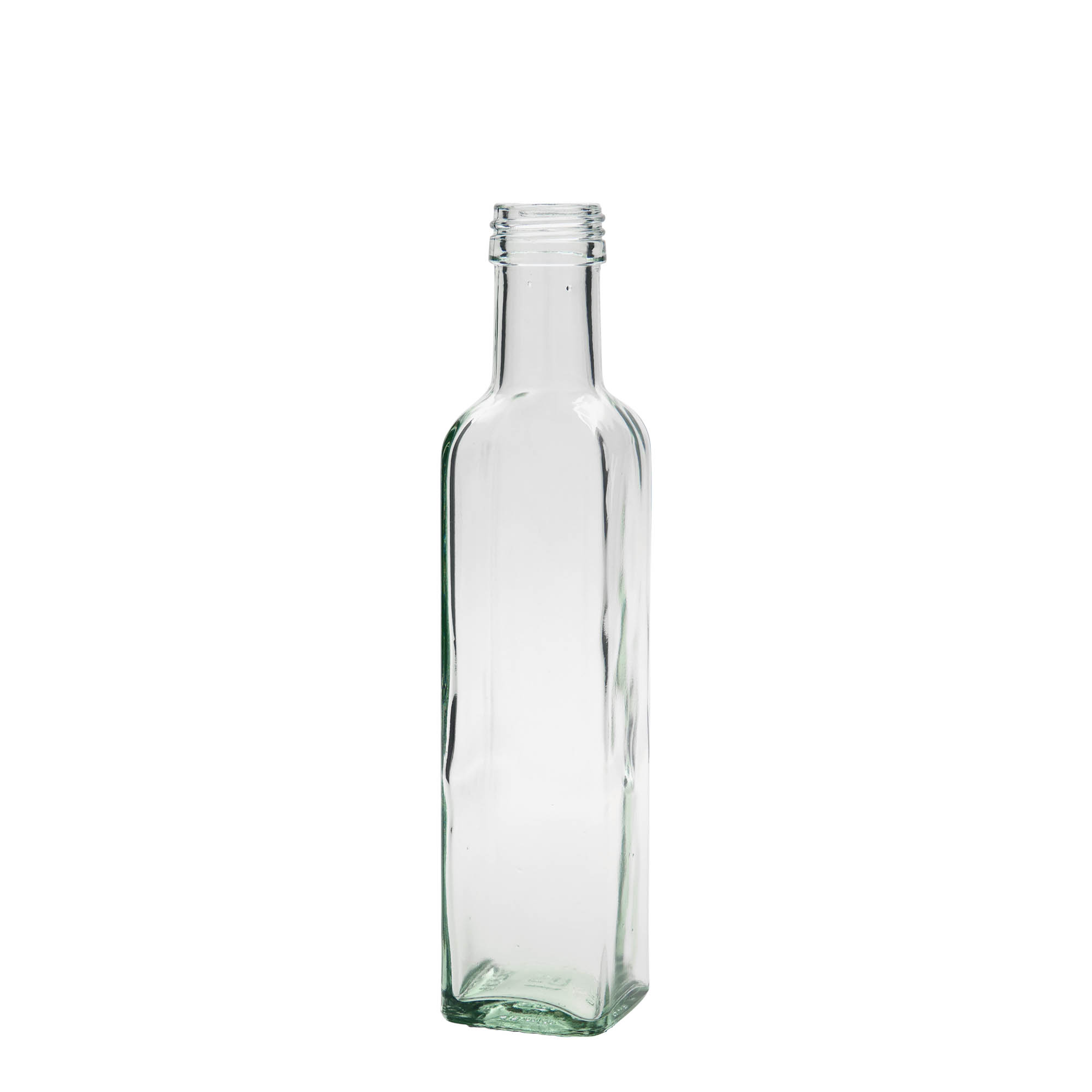 250 ml Glasflasche 'Marasca', quadratisch, Mündung: PP 31,5 250 ml Glasflasche 'Marasca', quadratisch, Mündung: PP 31,5