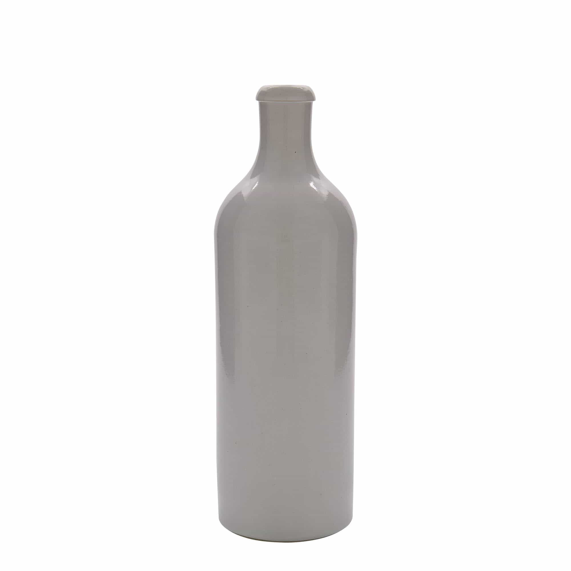 750 ml Tonkrug, Steinzeug, weiß, Mündung: Kork 750 ml Tonkrug, Steinzeug, weiß, Mündung: Kork