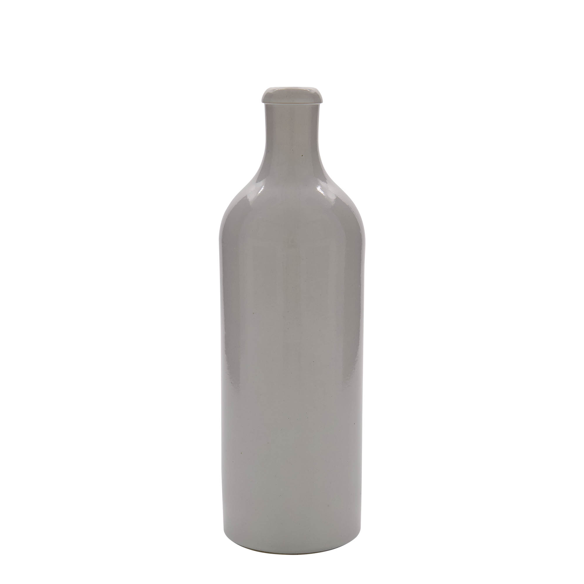 750 ml Tonkrug, Steinzeug, weiß, Mündung: Kork