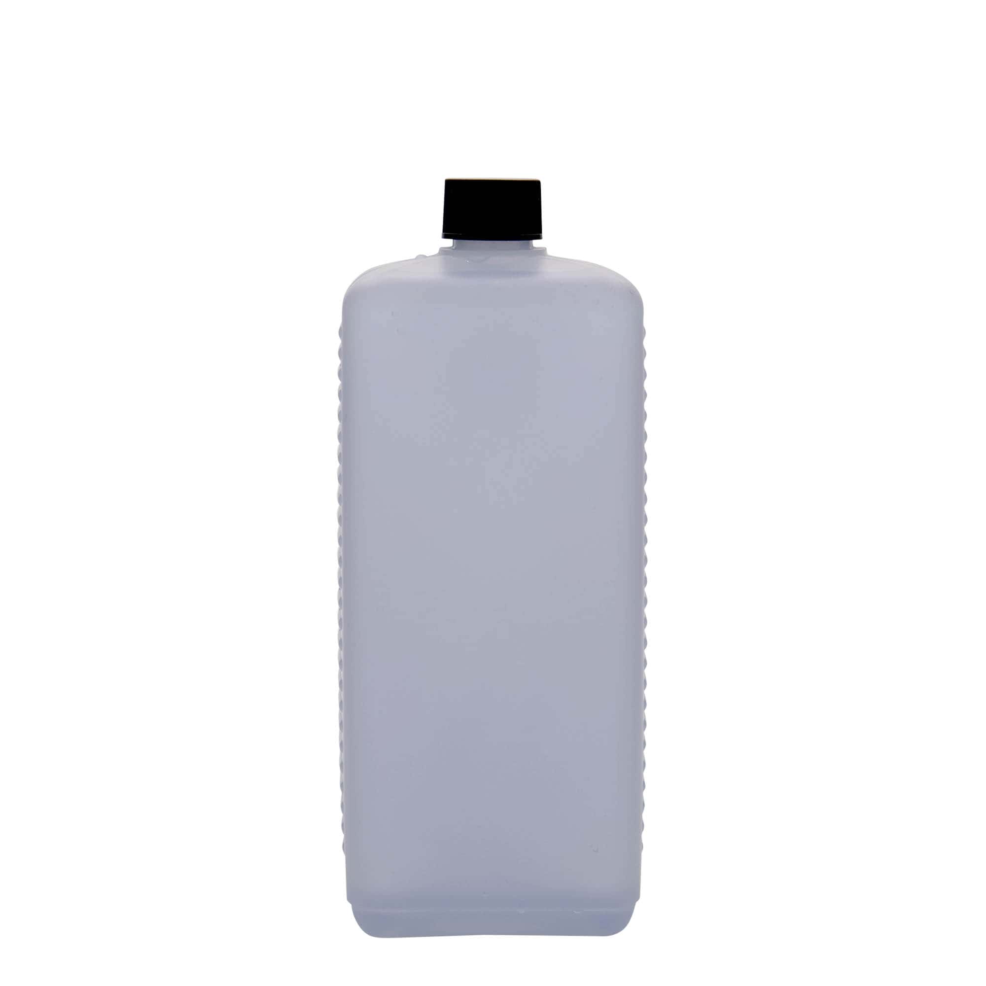 1.000 ml Kanisterflasche, rechteckig, HDPE-Kunststoff, natur, Mündung: DIN 25 EPE