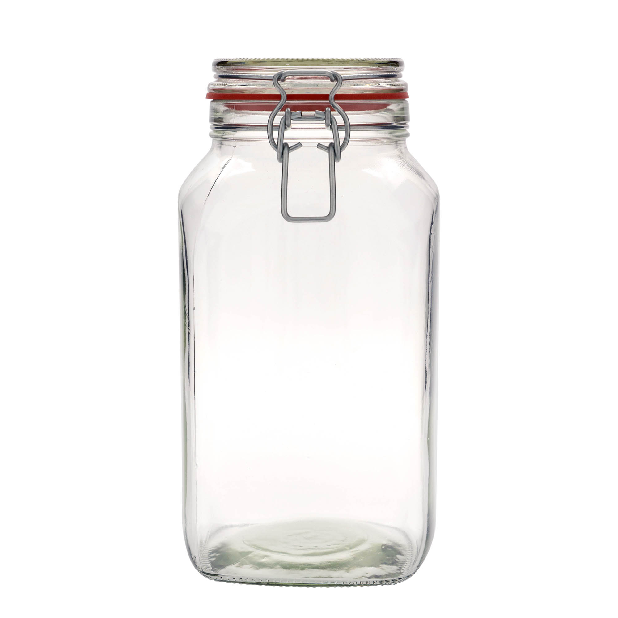 2.590 ml Drahtbügelglas, quadratisch, Mündung: Drahtbügelverschluss 2.590 ml Drahtbügelglas, quadratisch, Mündung: Drahtbügelverschluss