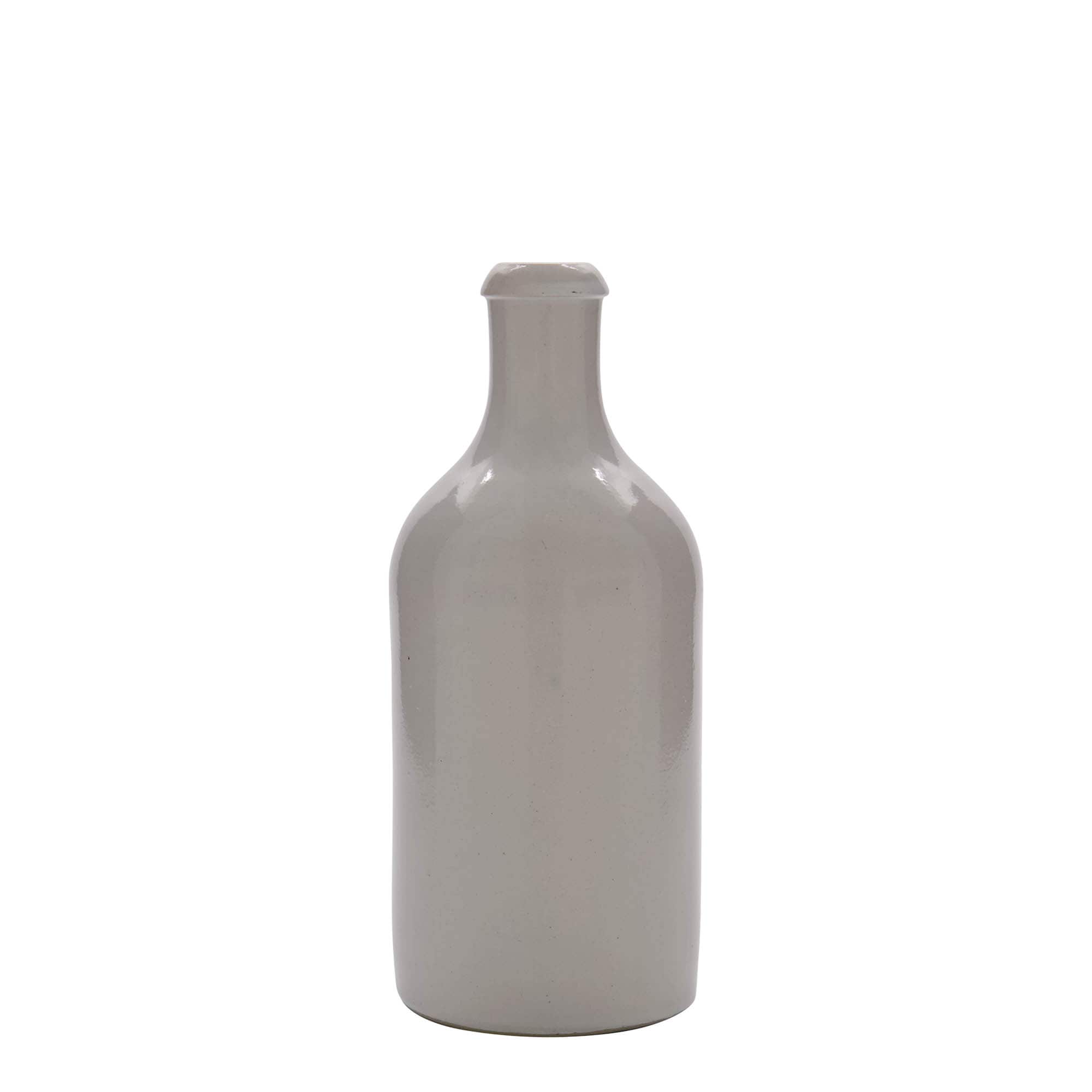 500 ml Tonkrug, Steinzeug, weiß, Mündung: Kork