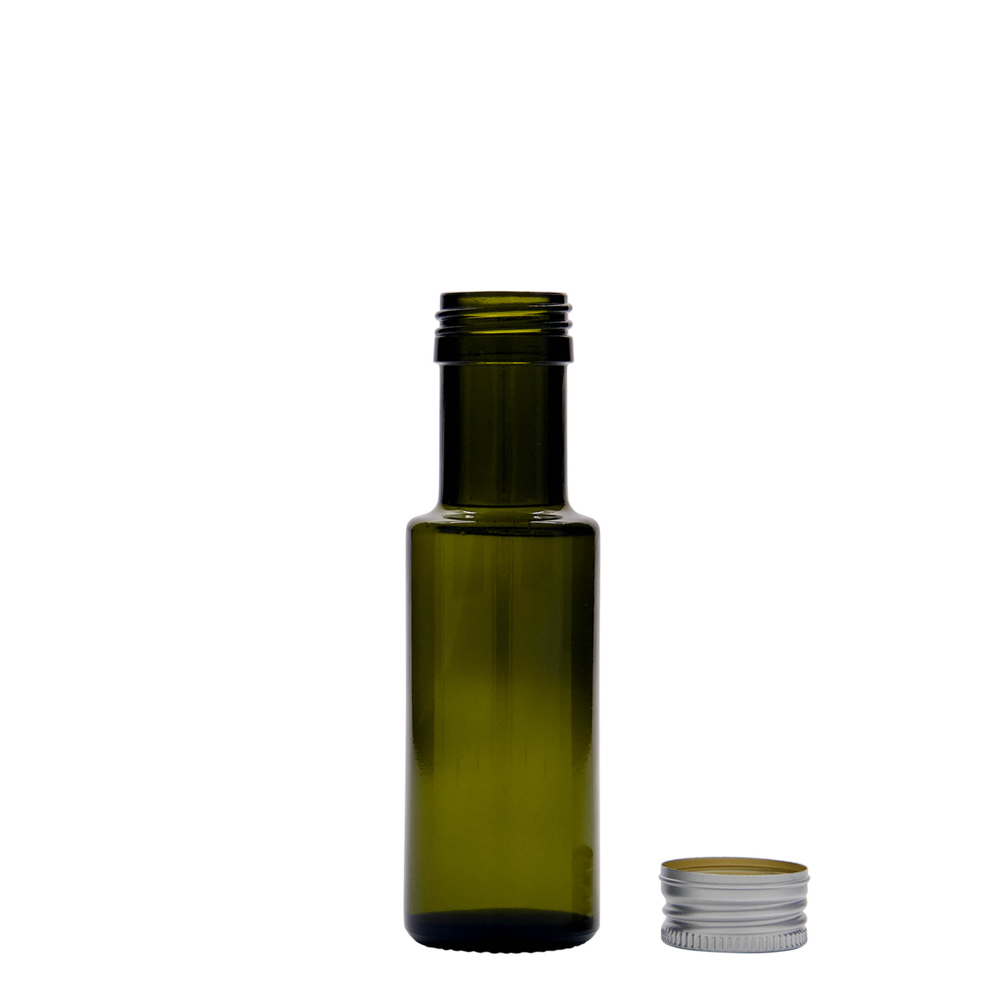 100 ml Glasflasche „Dorica“, antikgrün, Mündung: PP 31,5