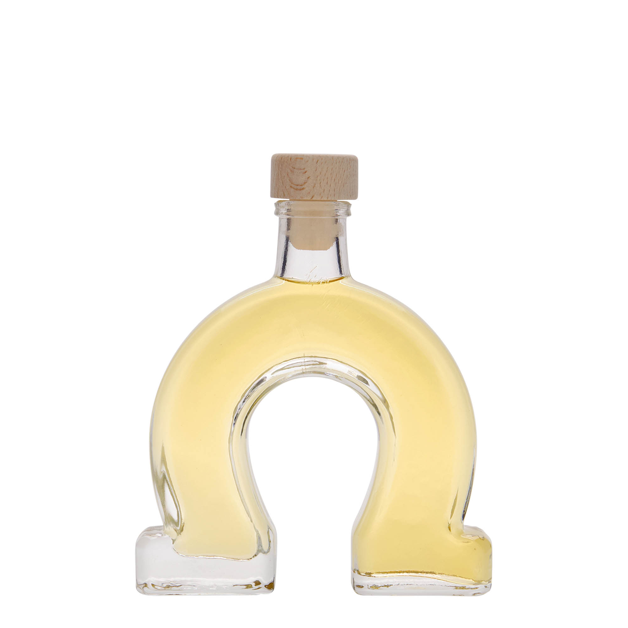 100 ml Glasflasche „Hufeisen“, Mündung: Kork