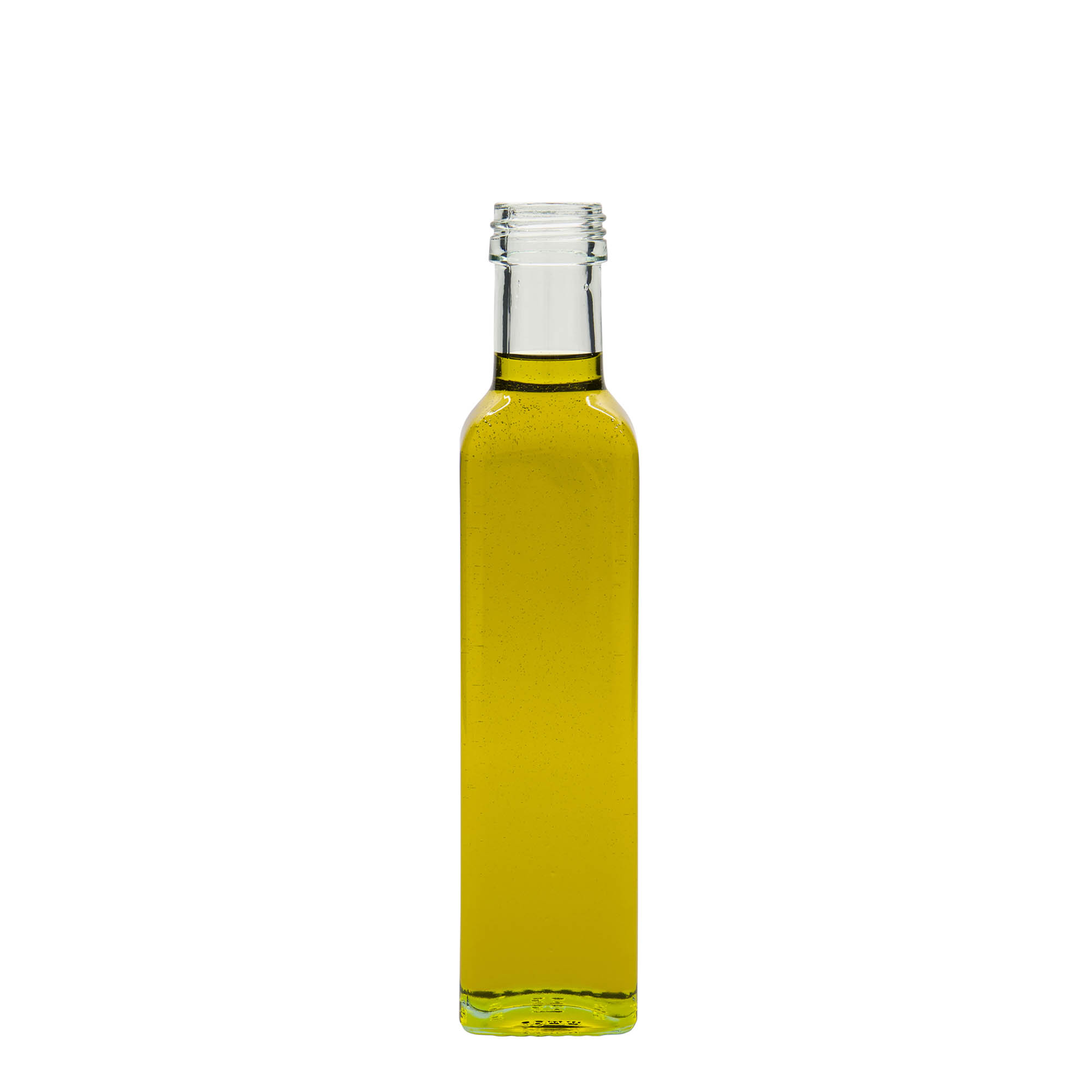 250 ml Glasflasche „Marasca“, quadratisch, Mündung: PP 31,5