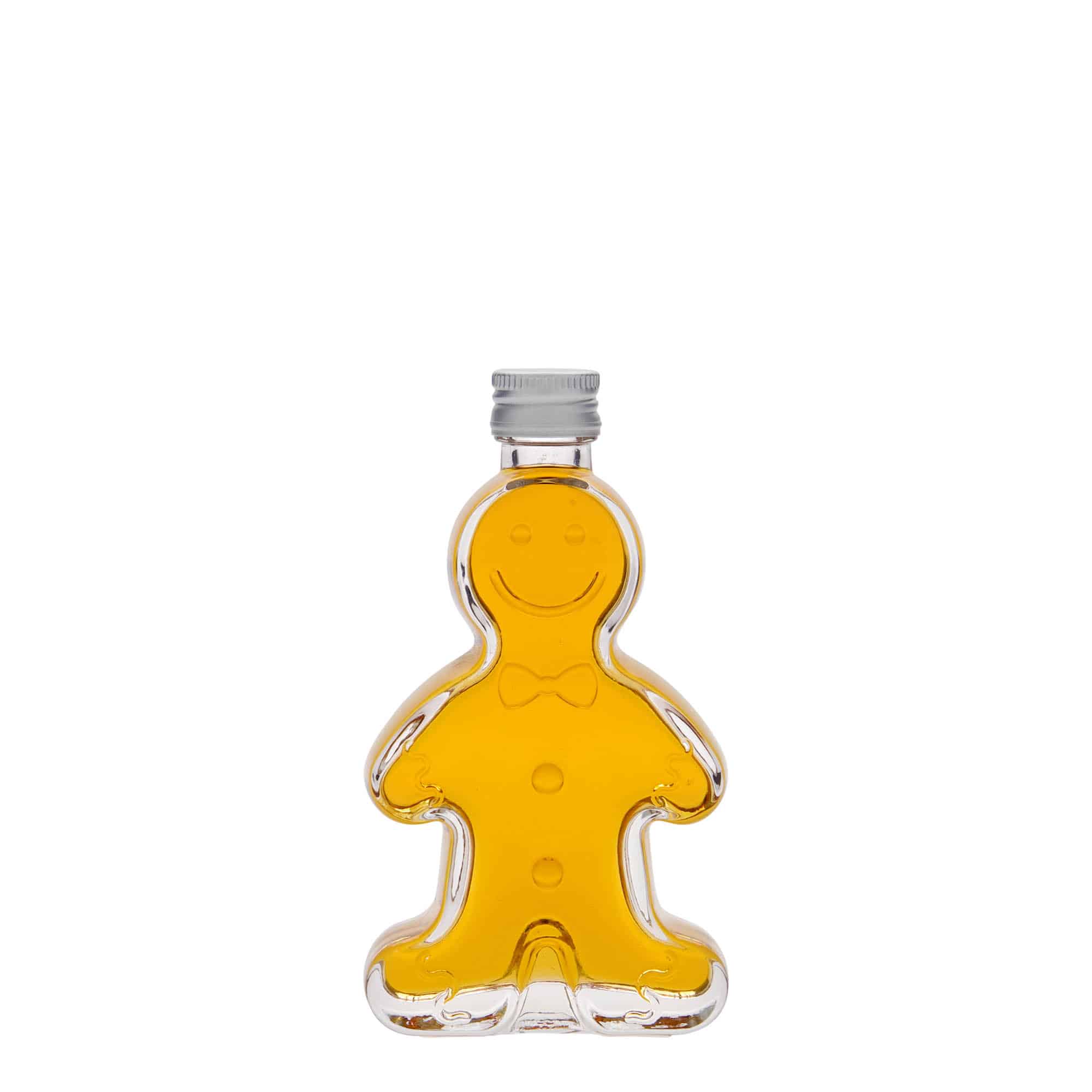 50 ml Glasflasche „Lebkuchenmann“, Mündung: PP 18