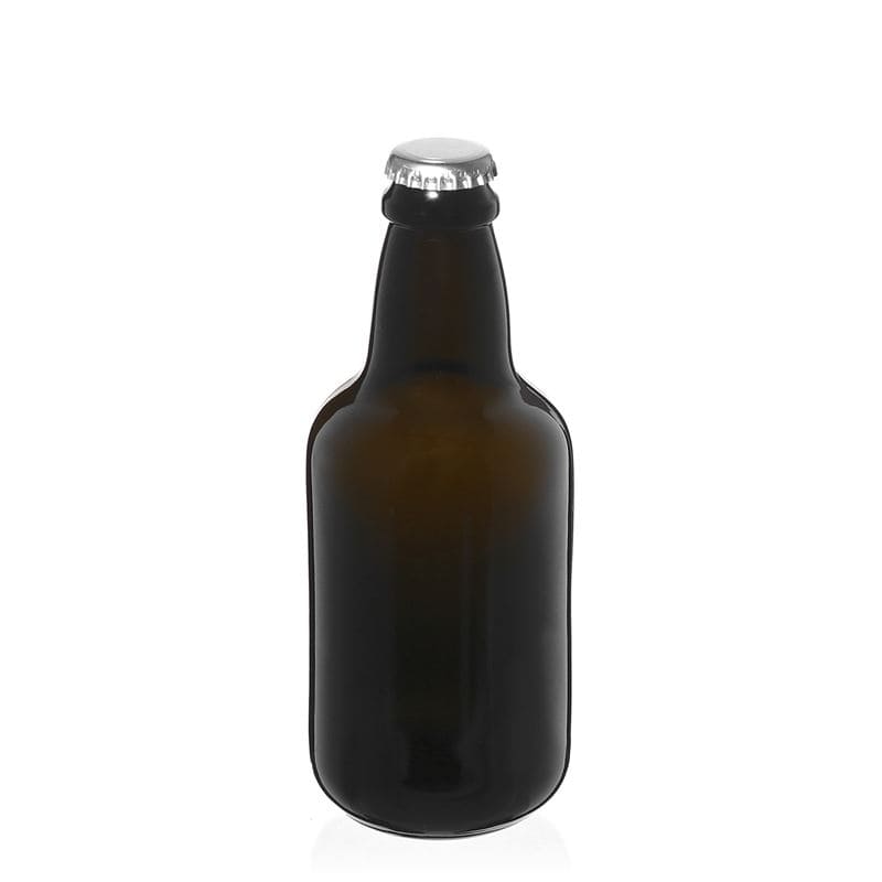330 ml Bierflasche „Era“, Glas, antikgrün, Mündung: Kronkorken