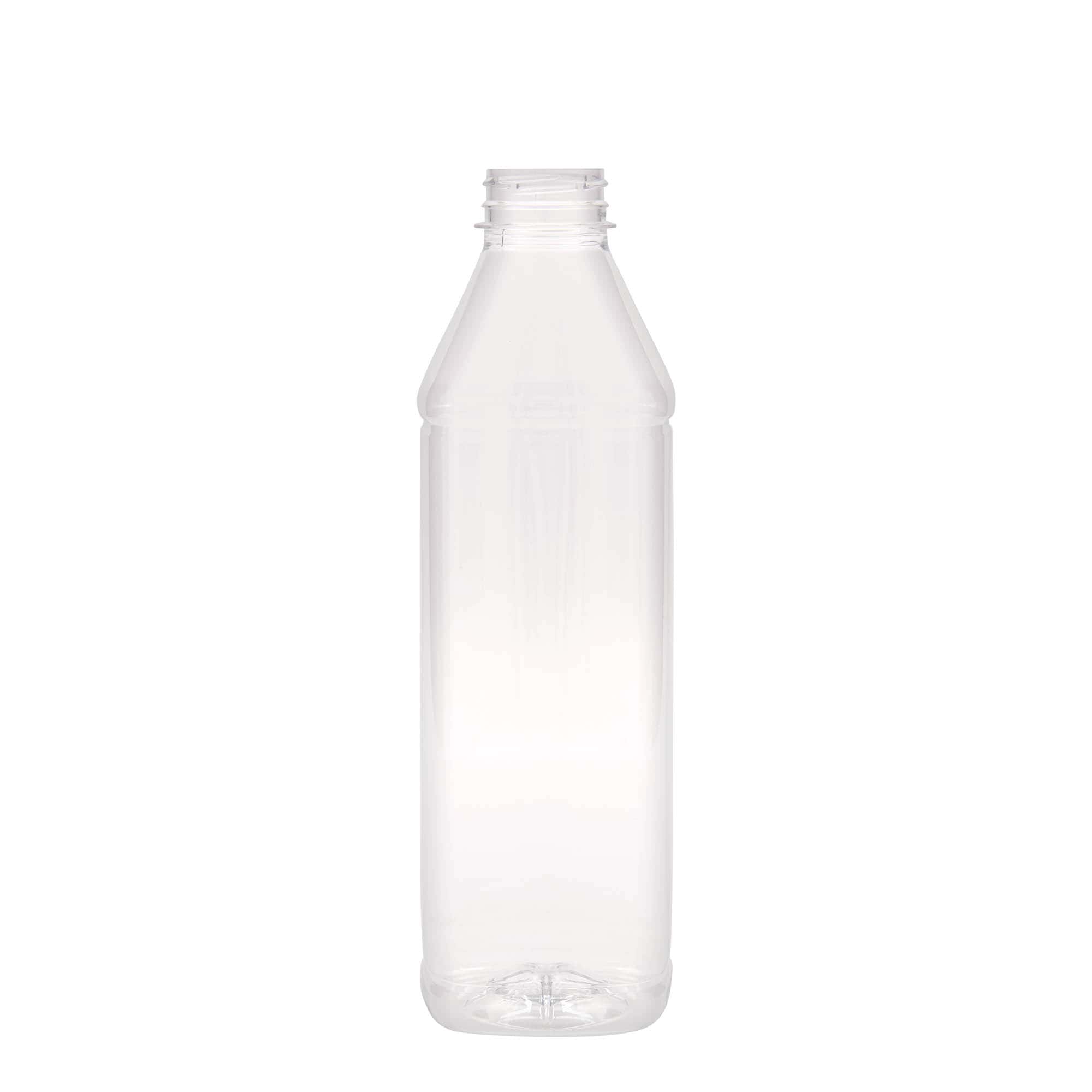 1.000 ml PET-Flasche 'Milk and Juice Carré', quadratisch, Kunststoff, Mündung: 38 mm