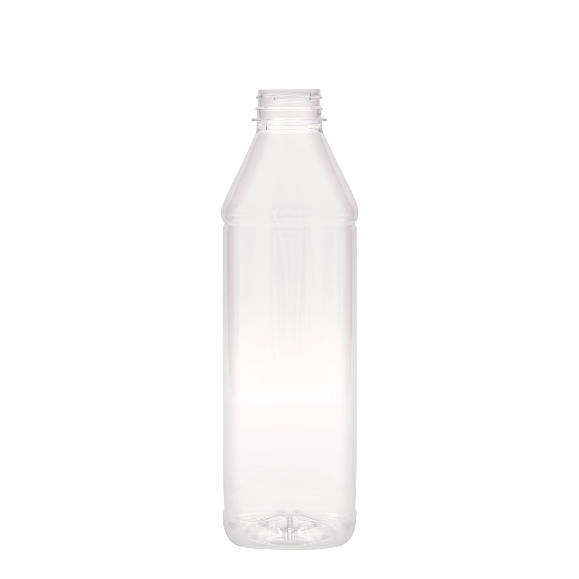 1.000 ml PET-Flasche 'Milk and Juice Carré', quadratisch, Kunststoff, Mündung: 38 mm