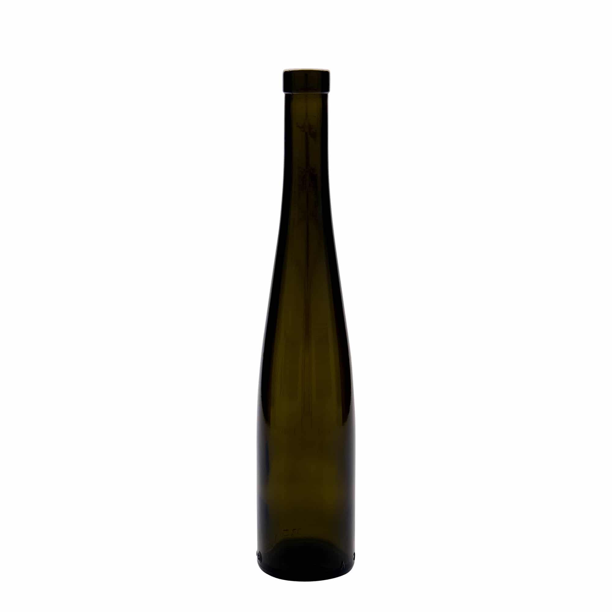 375 ml Glasflasche „Weinschlegel“, antikgrün, Mündung: Kork