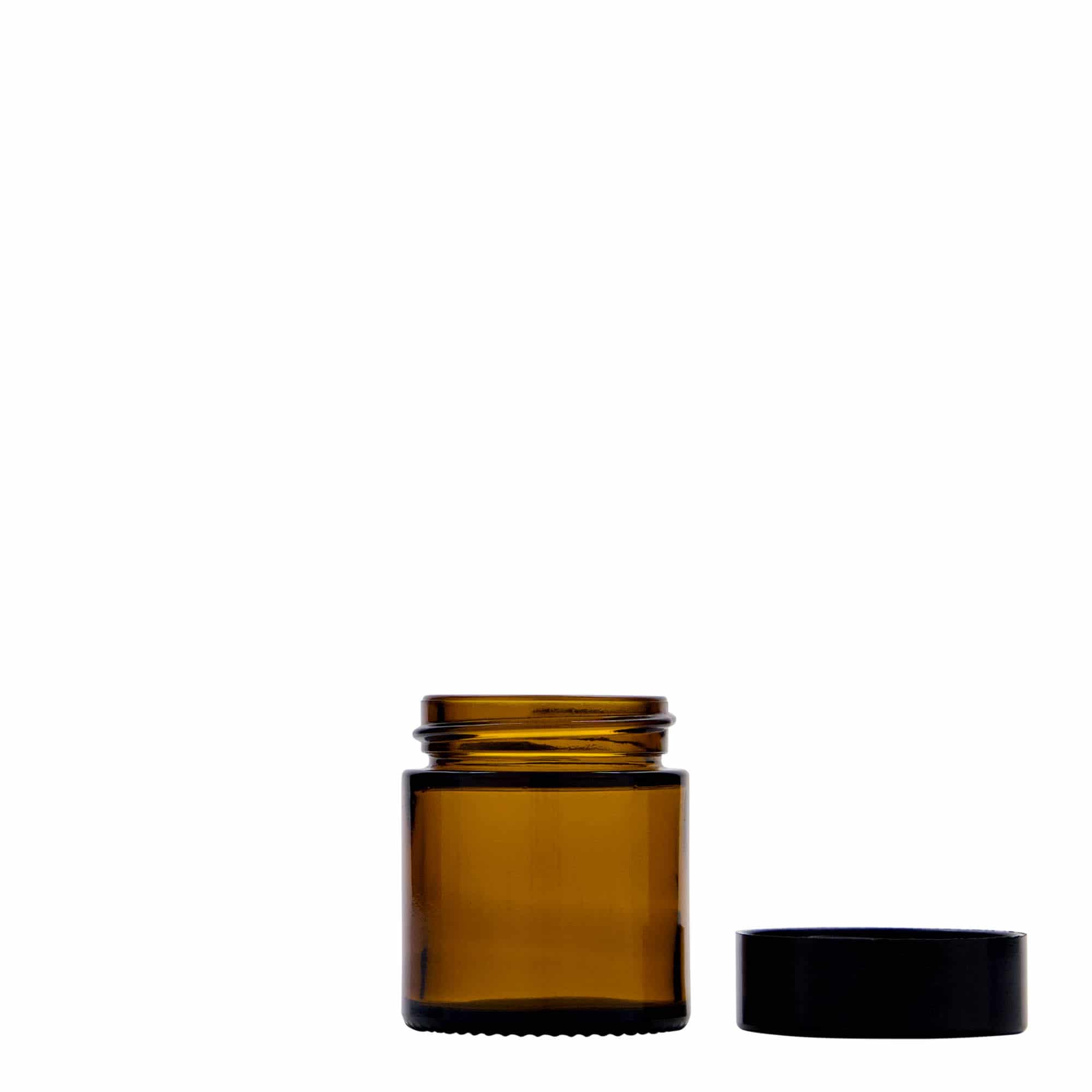 30 ml Tiegel 'Brown Line', Glas, braun, Mündung: Schraubverschluss
