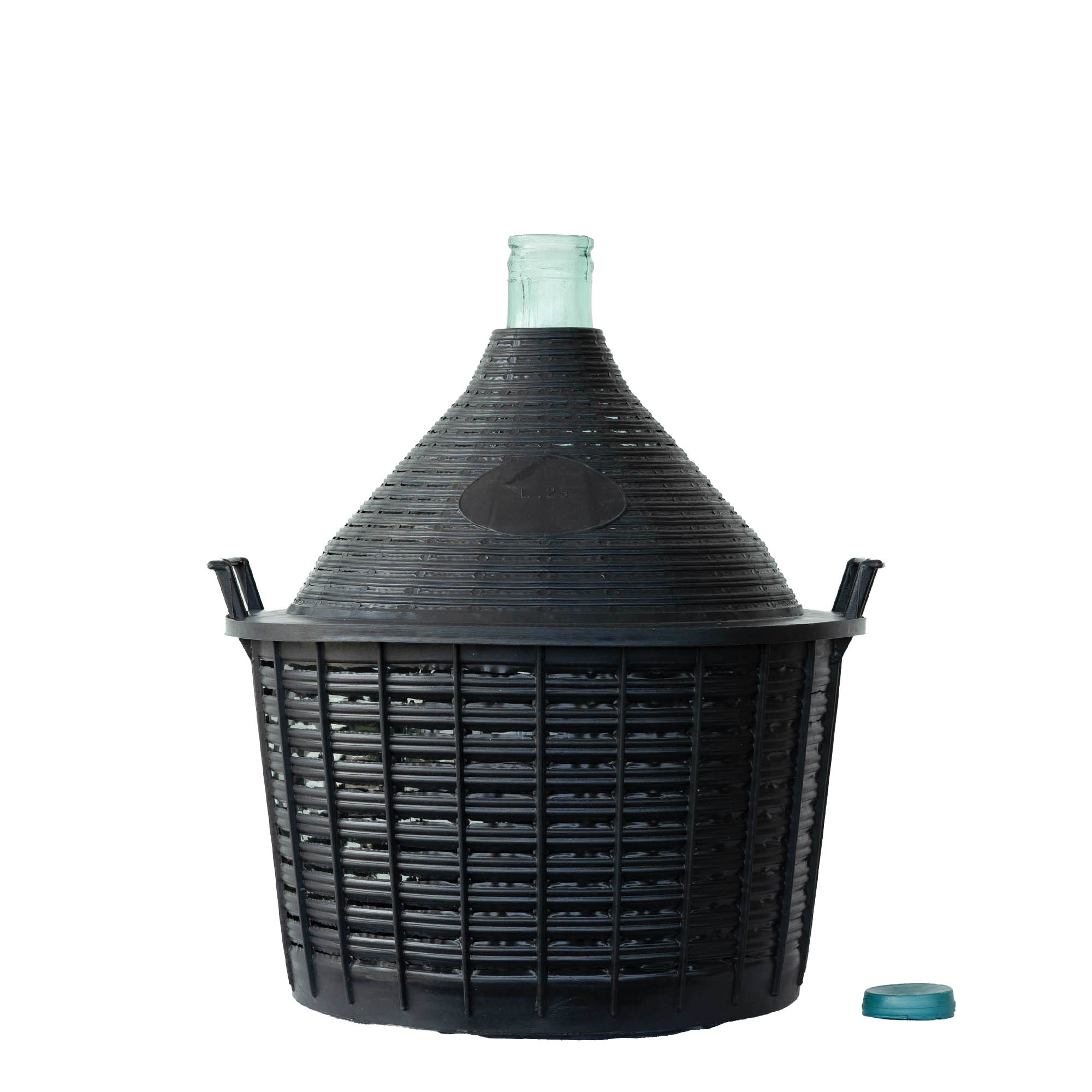 25 l Ballonflasche Enghals, Glas, Mündung: Stülpdeckel