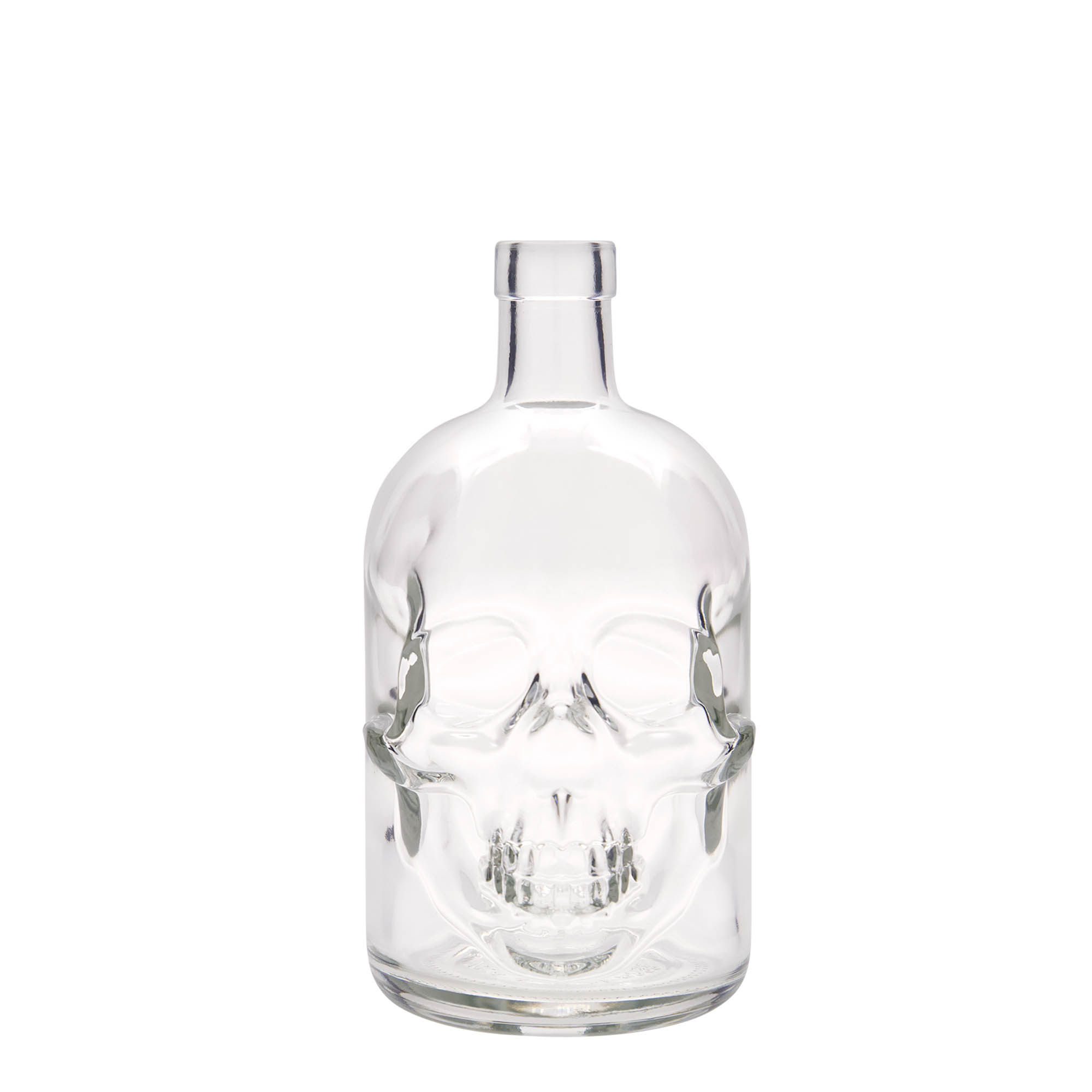 700 ml Glasflasche „Totenkopf“, Mündung: Kork