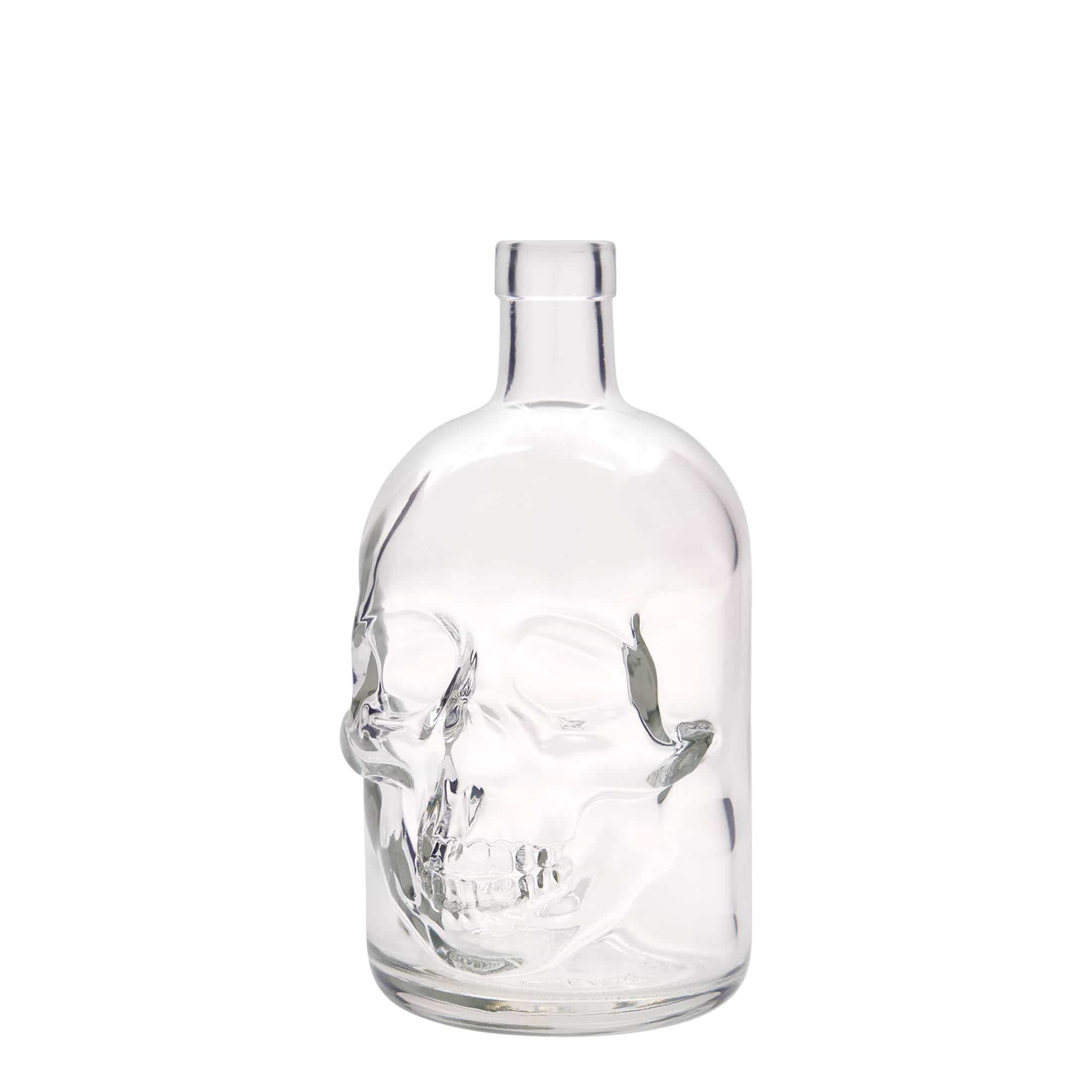 700 ml Glasflasche 'Totenkopf', Mündung: Kork 700 ml Glasflasche 'Totenkopf', Mündung: Kork