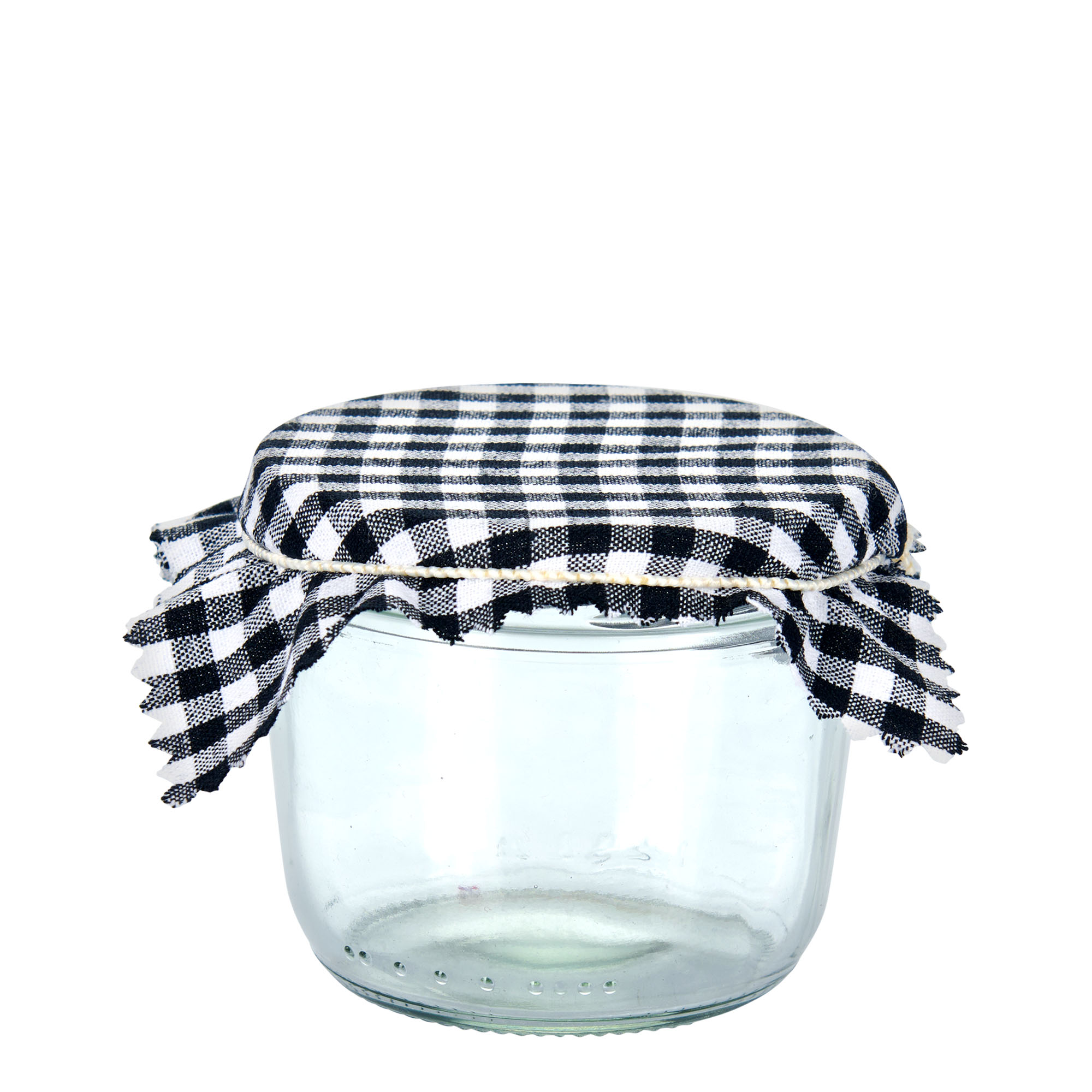 Stoffdeckchen kariert 12x12, quadratisch, Textil, schwarz, Mündung: TO38-TO53 Stoffdeckchen kariert 12x12, quadratisch, Textil, schwarz, Mündung: TO38-TO53