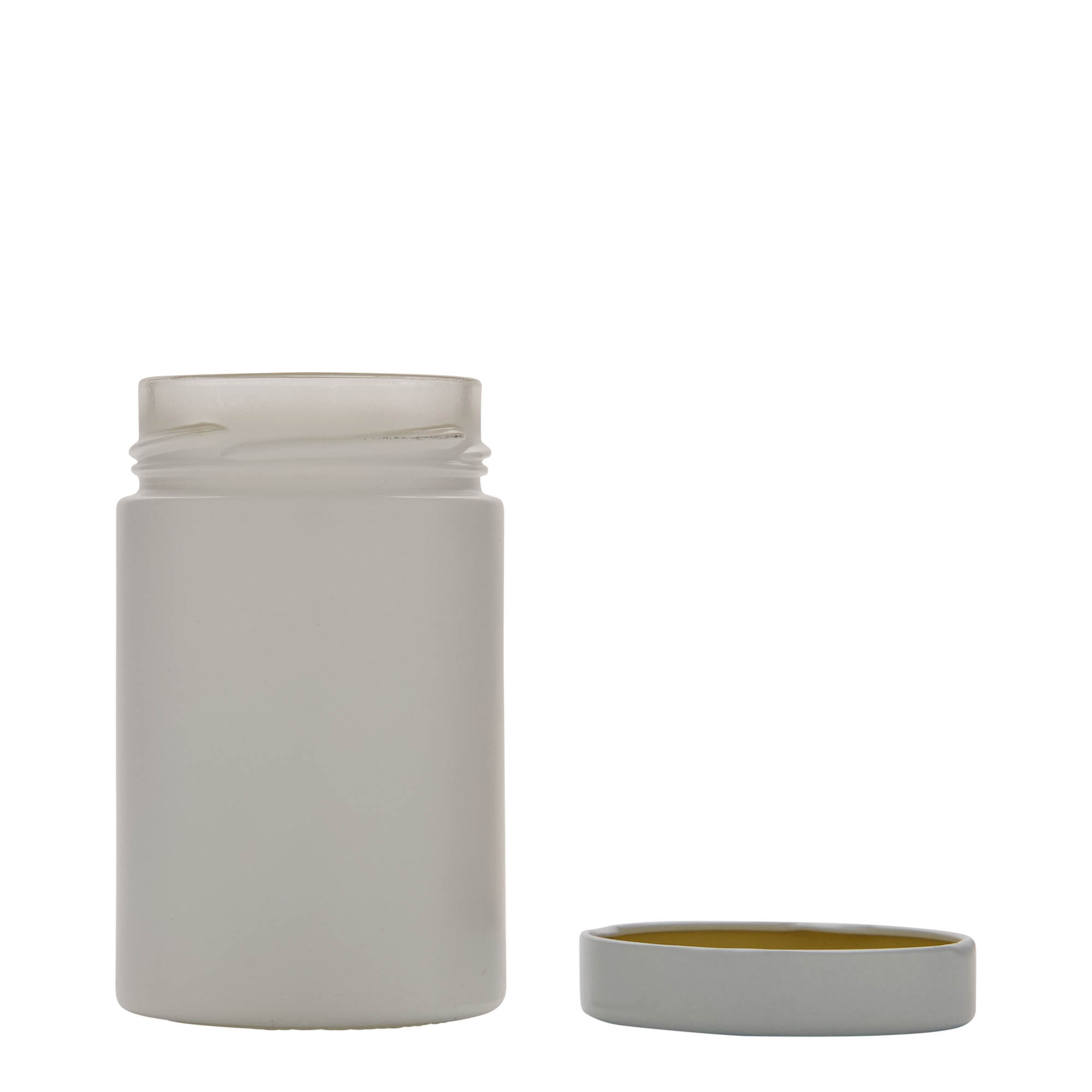 327 ml Rundglas 'Aurora', weiß, Mündung: Deep-Twist-Off (DTO 66)