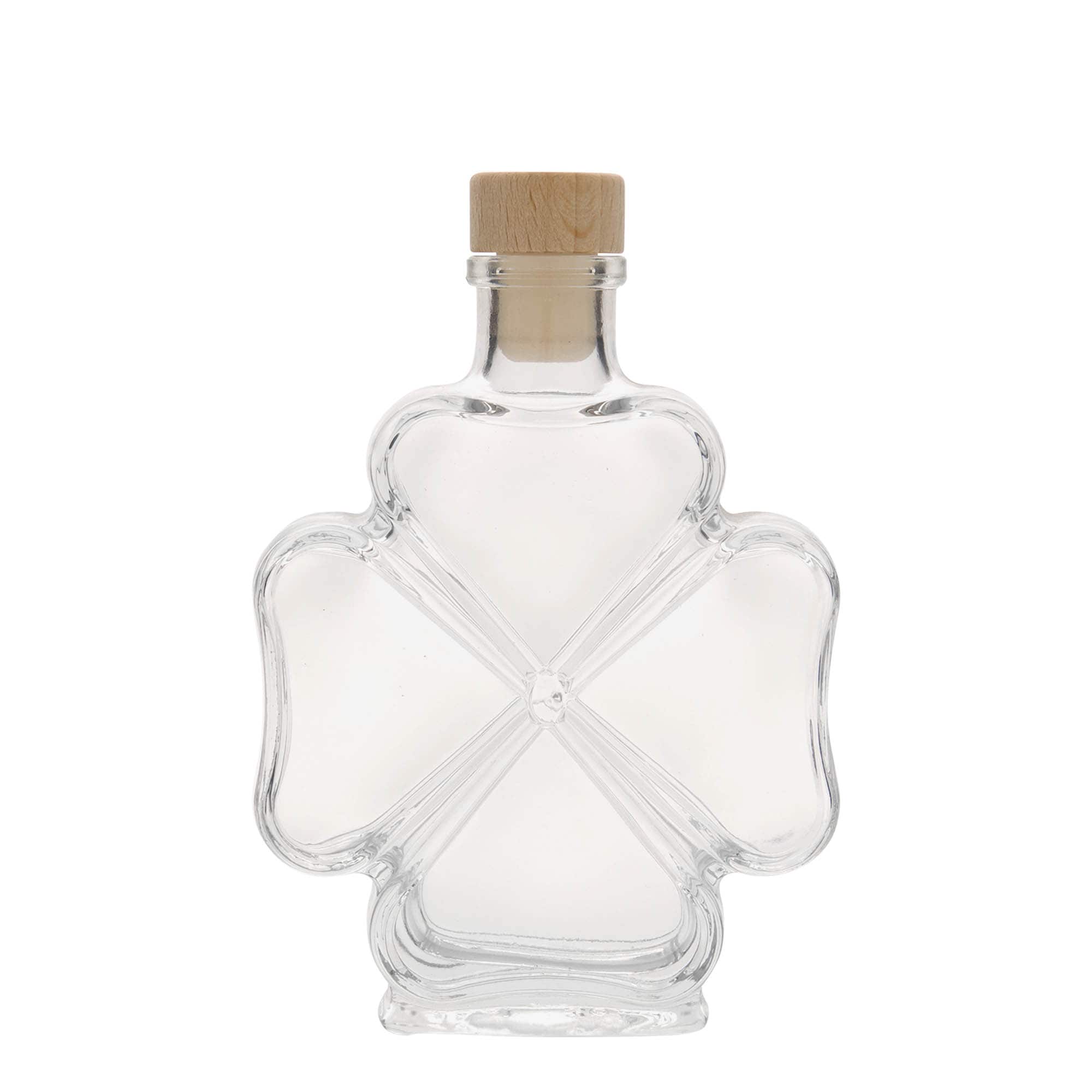 200 ml Glasflasche „Kleeblatt“, Mündung: Kork