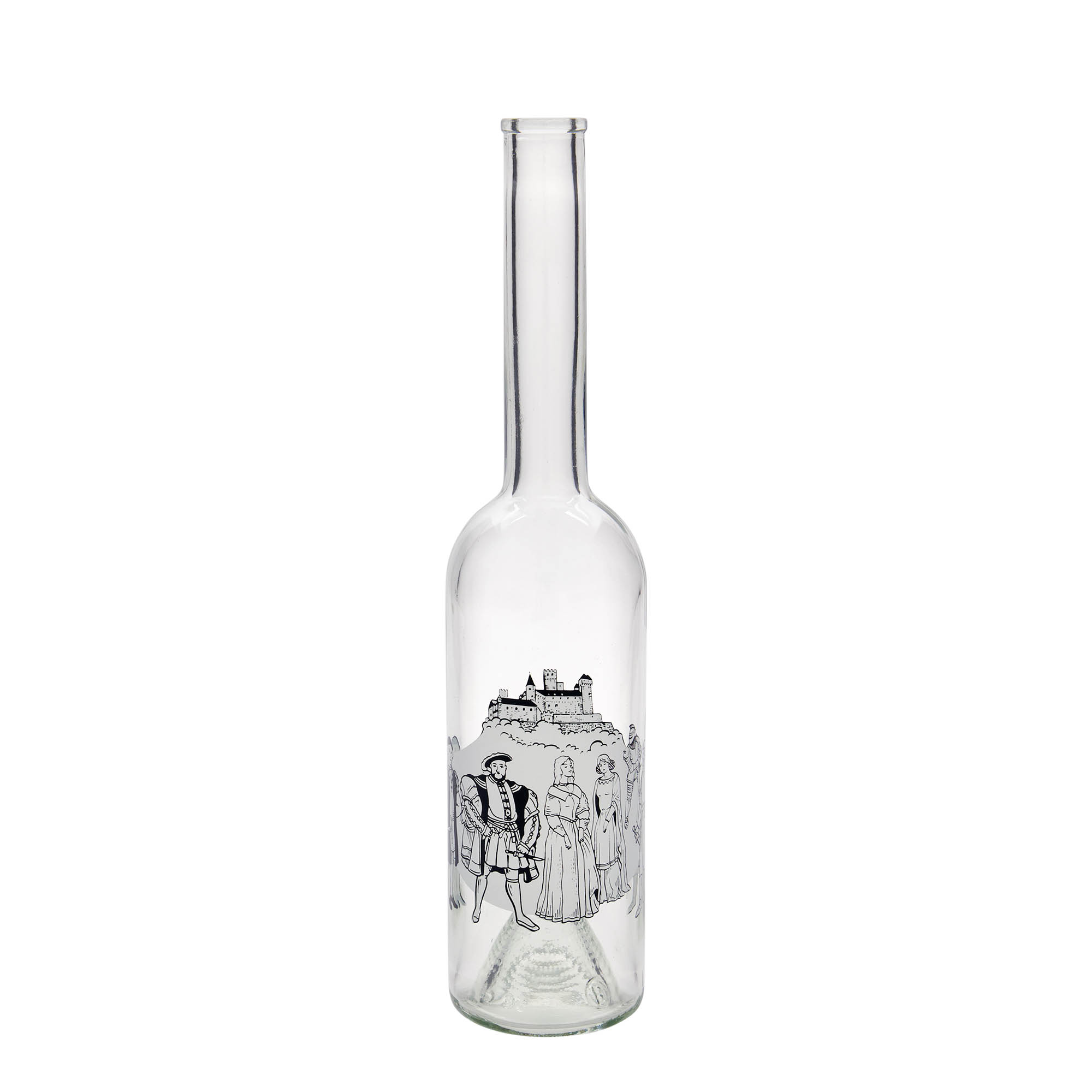 500 ml Glasflasche „Opera“, Motiv: Mittelalter, Mündung: Kork