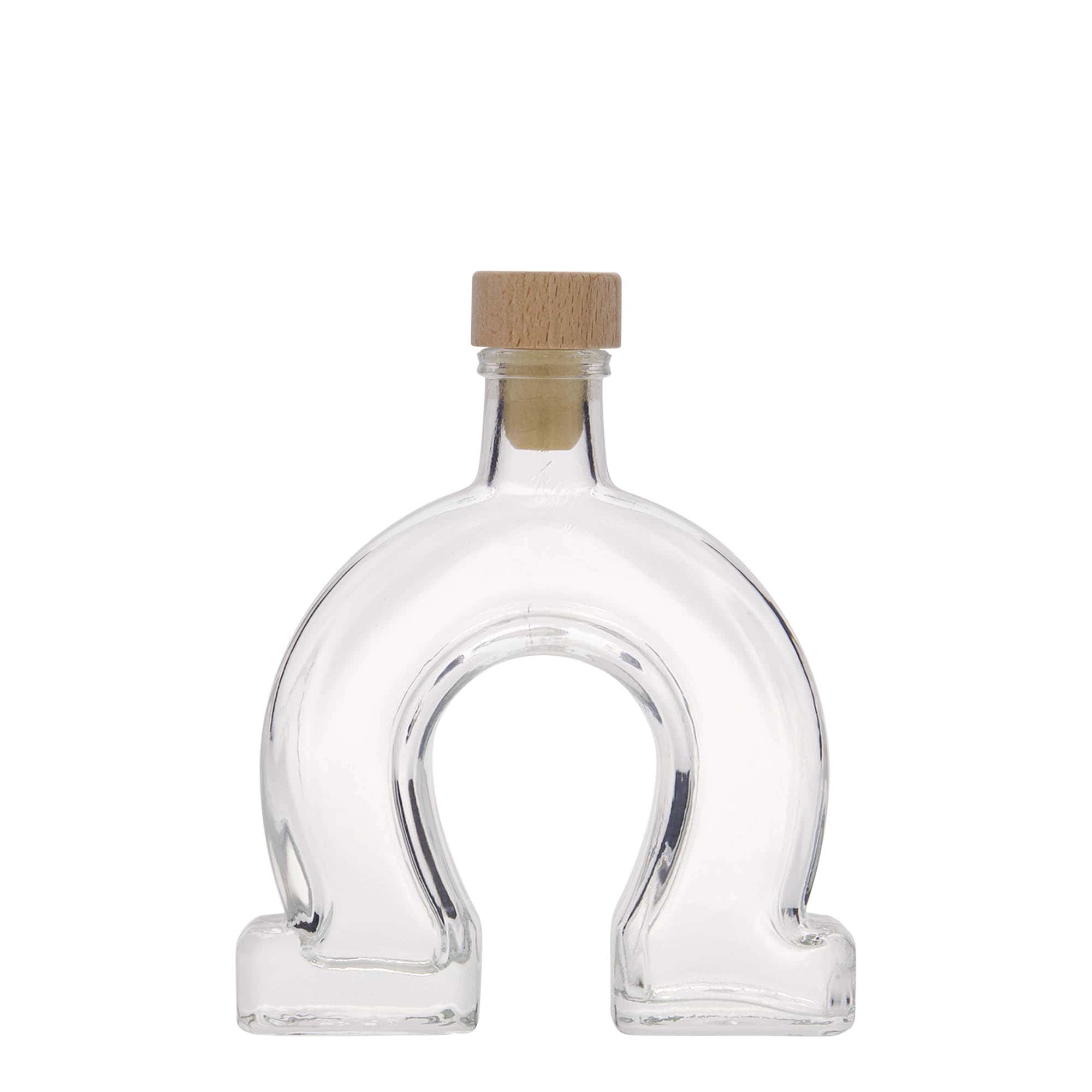 100 ml Glasflasche 'Hufeisen', Mündung: Kork 100 ml Glasflasche 'Hufeisen', Mündung: Kork