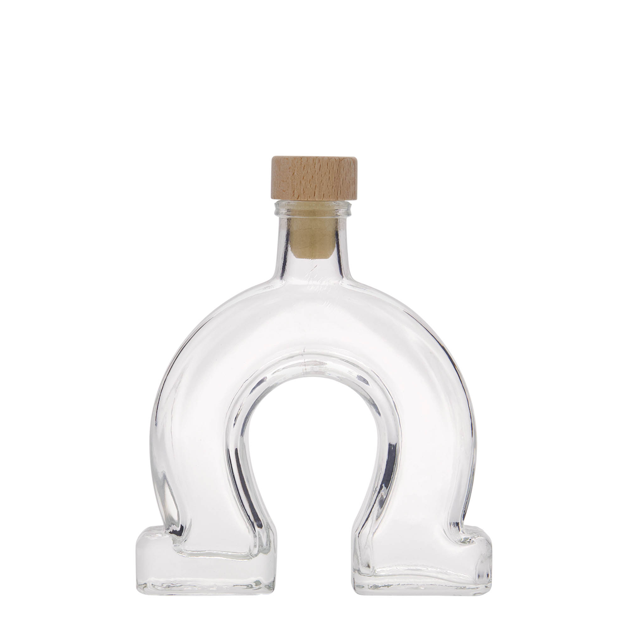 100 ml Glasflasche „Hufeisen“, Mündung: Kork