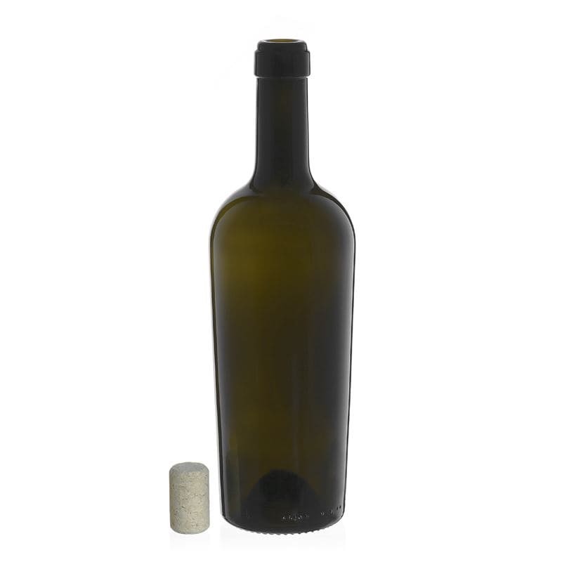 750 ml Weinflasche „Imperiale“, antikgrün, Mündung: Kork