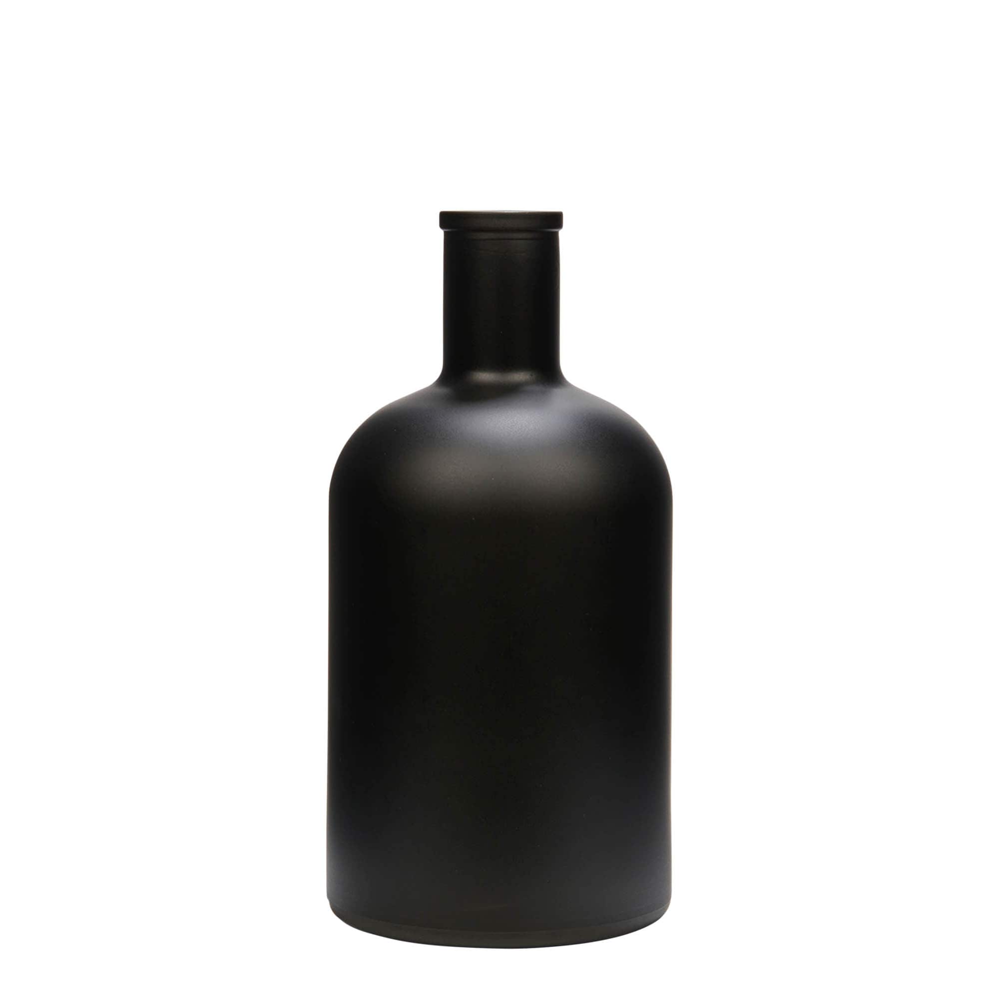 700 ml Glasflasche 'Gerardino', schwarz, Mündung: Kork 700 ml Glasflasche 'Gerardino', schwarz, Mündung: Kork