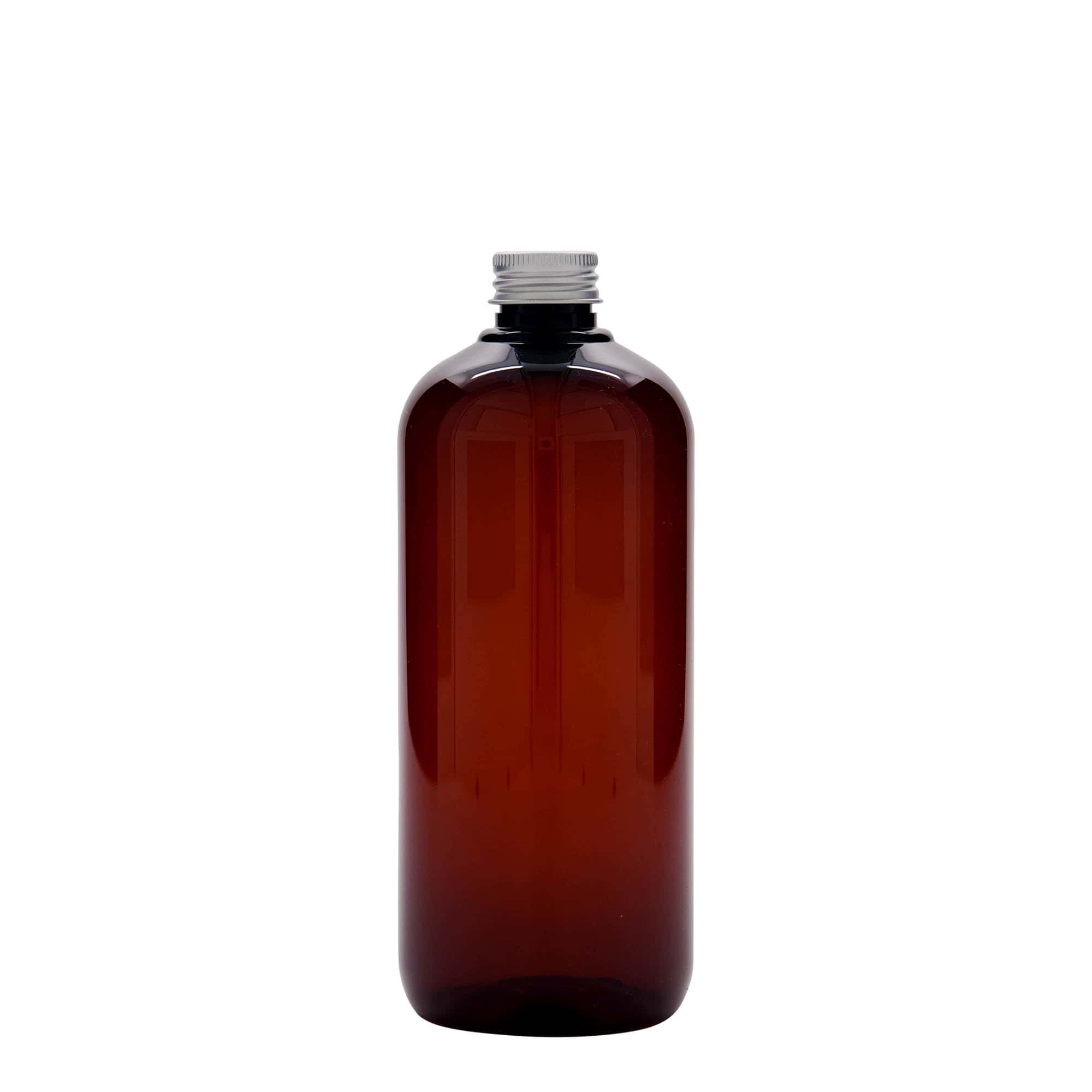 500 ml Recycling-Kunststoffflasche 'Victor's Best', PCR, braun, Mündung: 24/410
