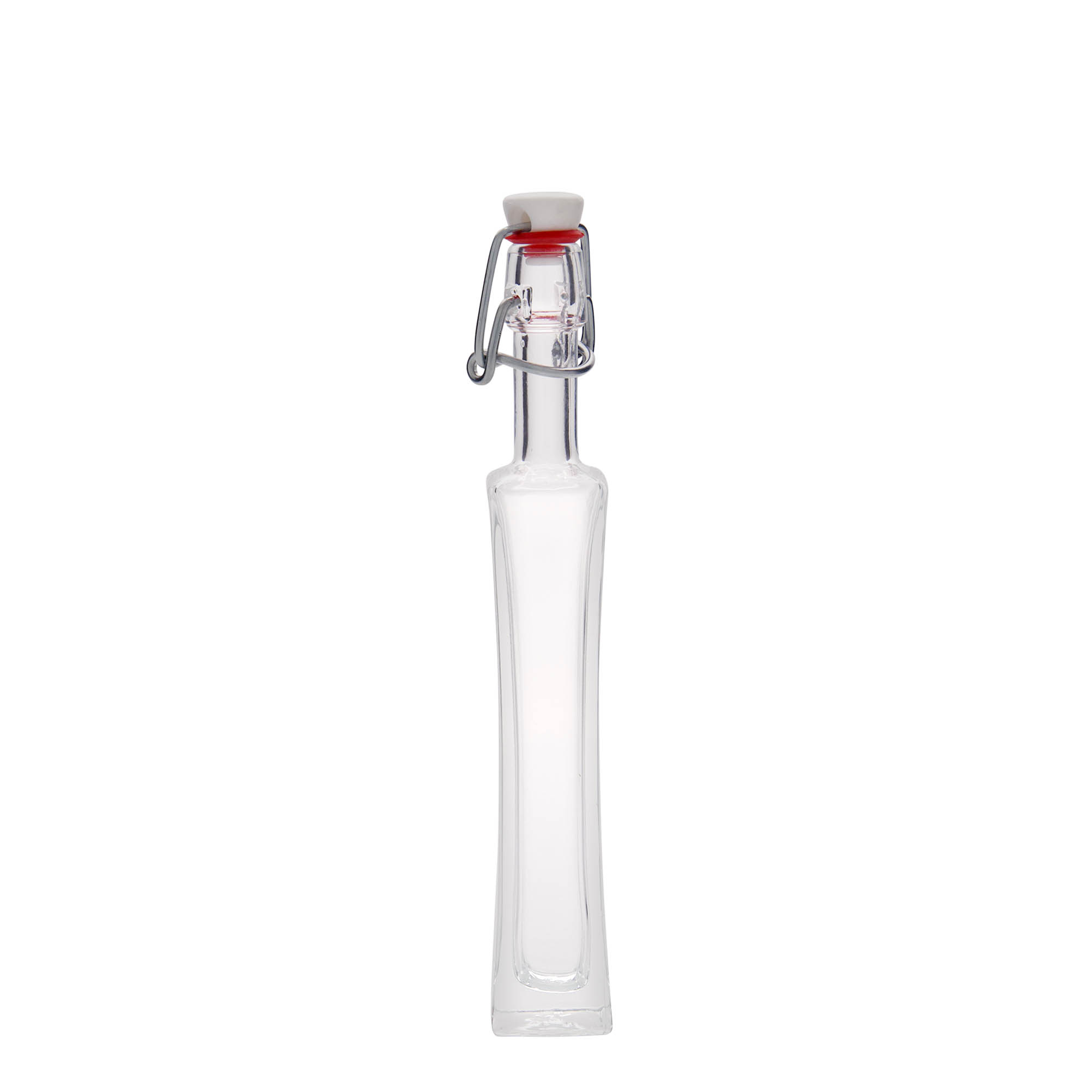40 ml Glasflasche 'Koko', quadratisch, Mündung: Bügelverschluss 40 ml Glasflasche 'Koko', quadratisch, Mündung: Bügelverschluss