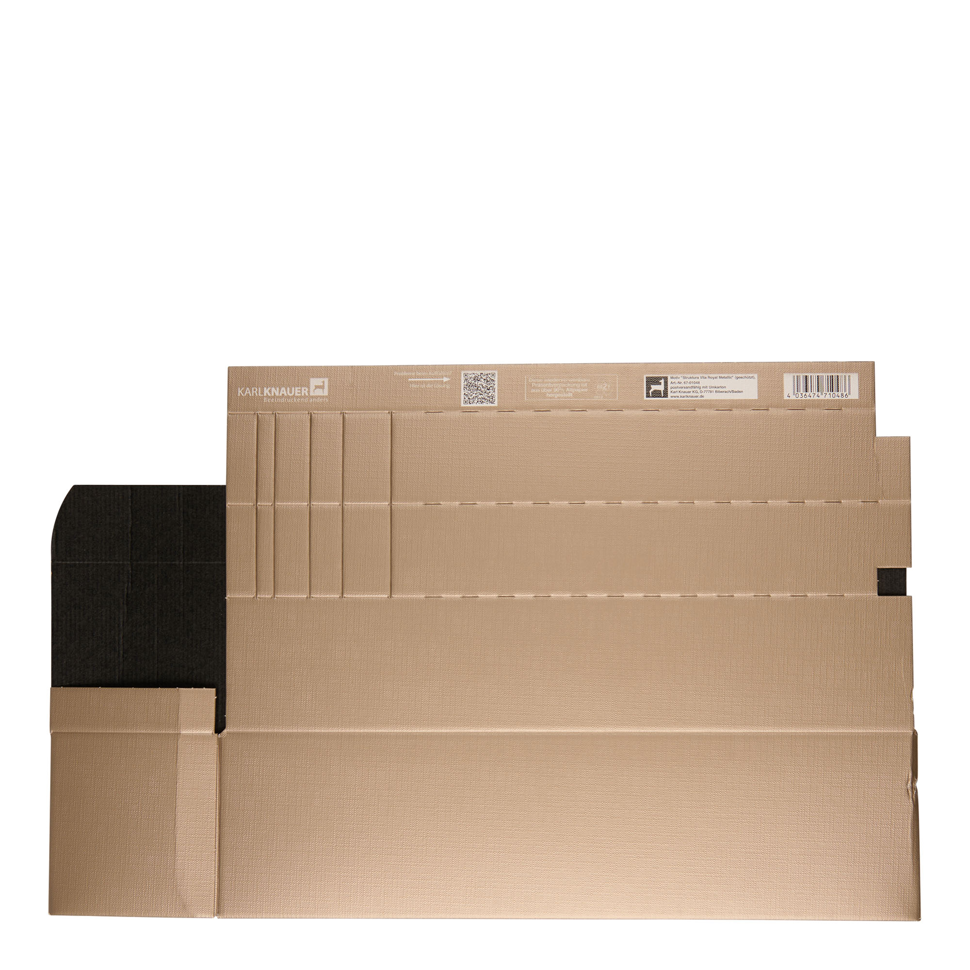 Geschenkkarton „Metallic“, rechteckig, Pappe, champagner