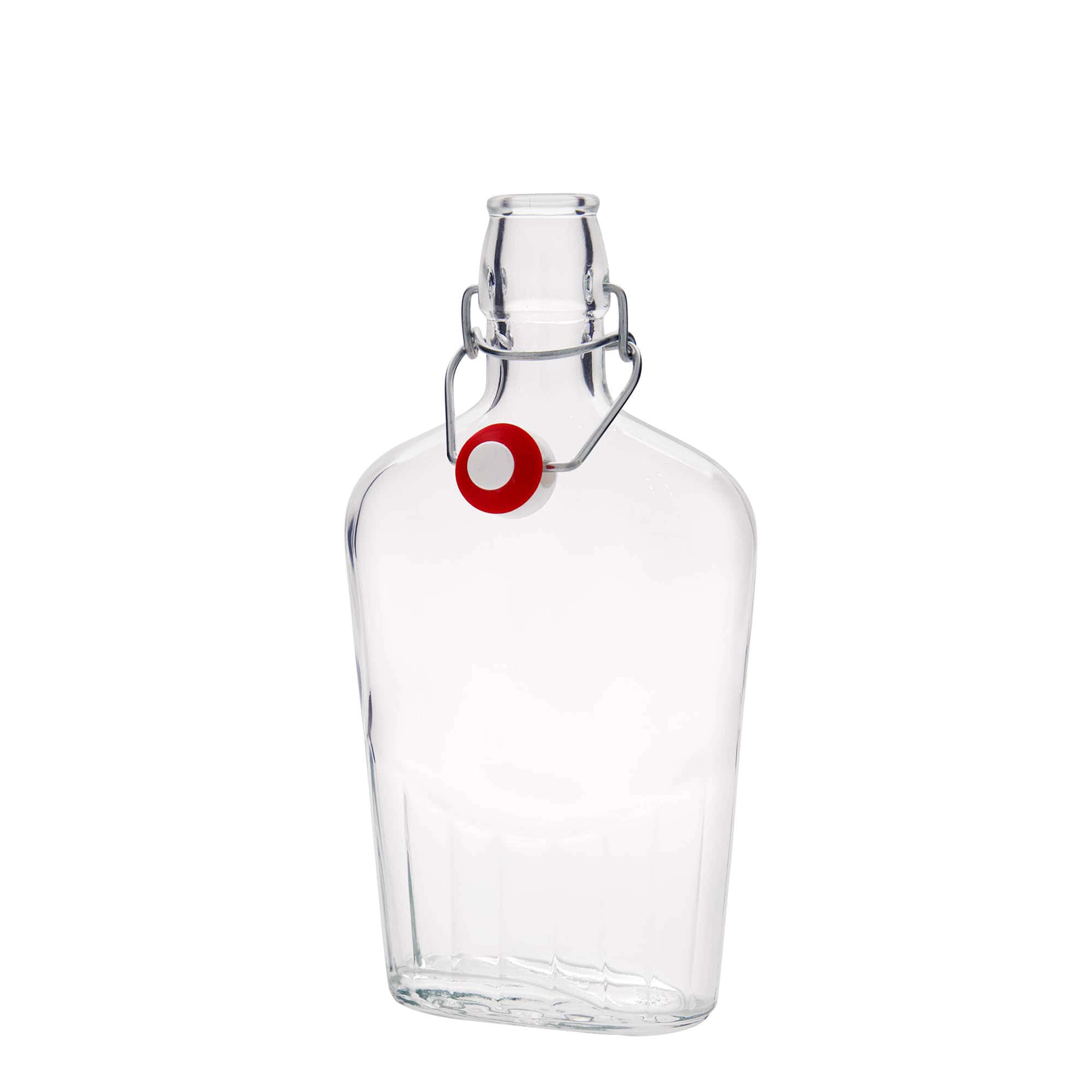 500 ml Glasflasche „Fiaschetta“, oval, Mündung: Bügelverschluss
