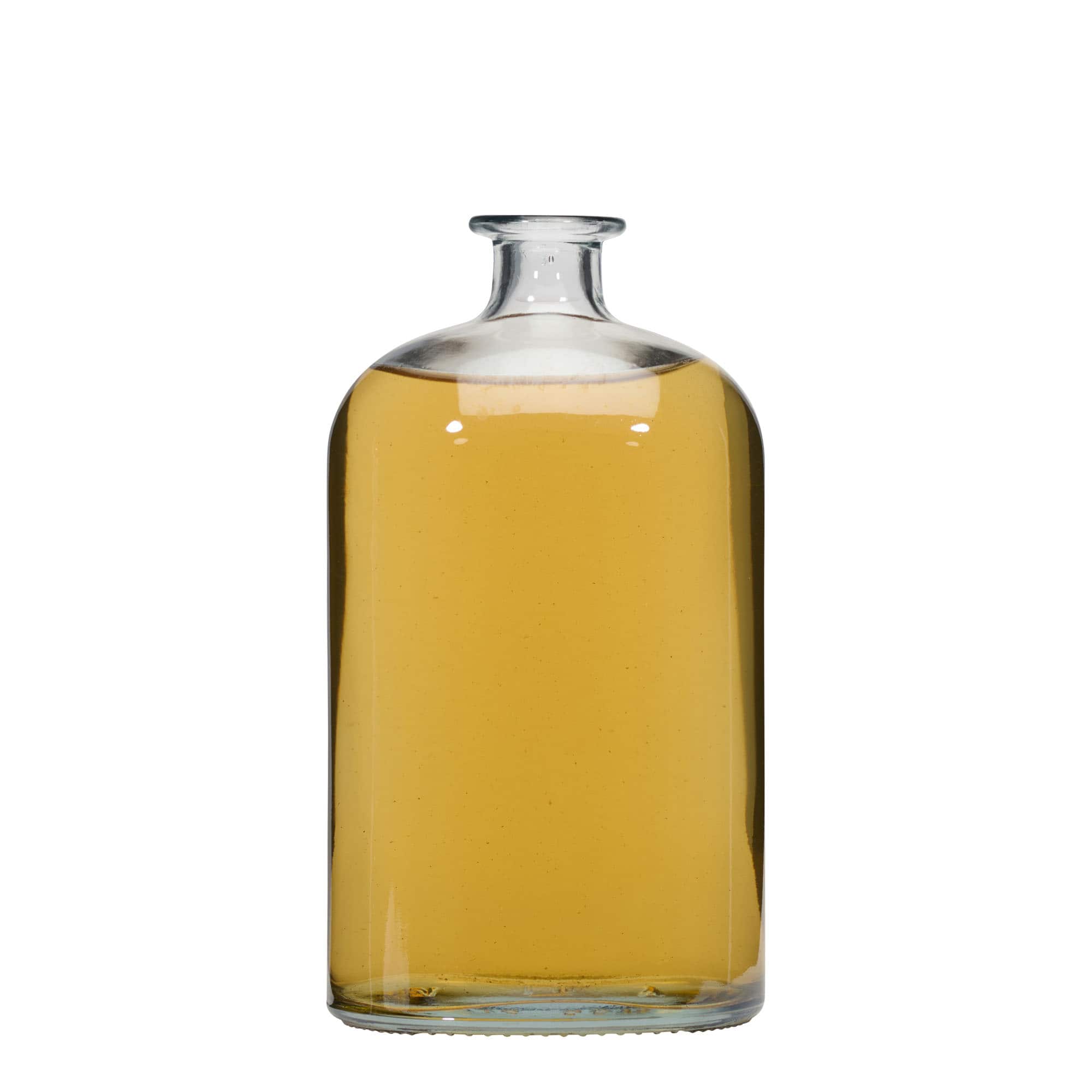 1.000 ml Glasflasche 'Dundee', oval, Mündung: Kork 1.000 ml Glasflasche 'Dundee', oval, Mündung: Kork
