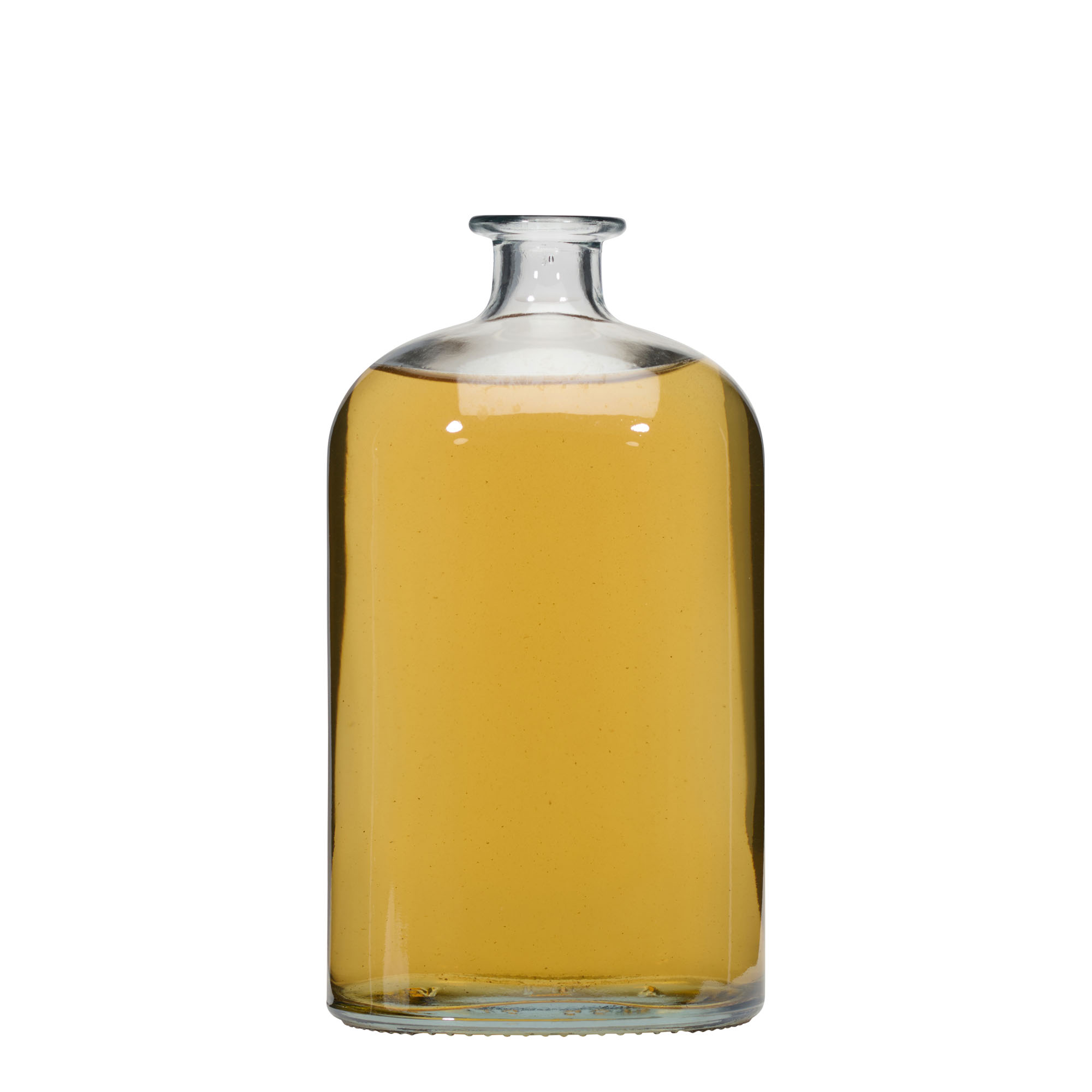 1.000 ml Glasflasche 'Dundee', oval, Mündung: Kork 1.000 ml Glasflasche 'Dundee', oval, Mündung: Kork