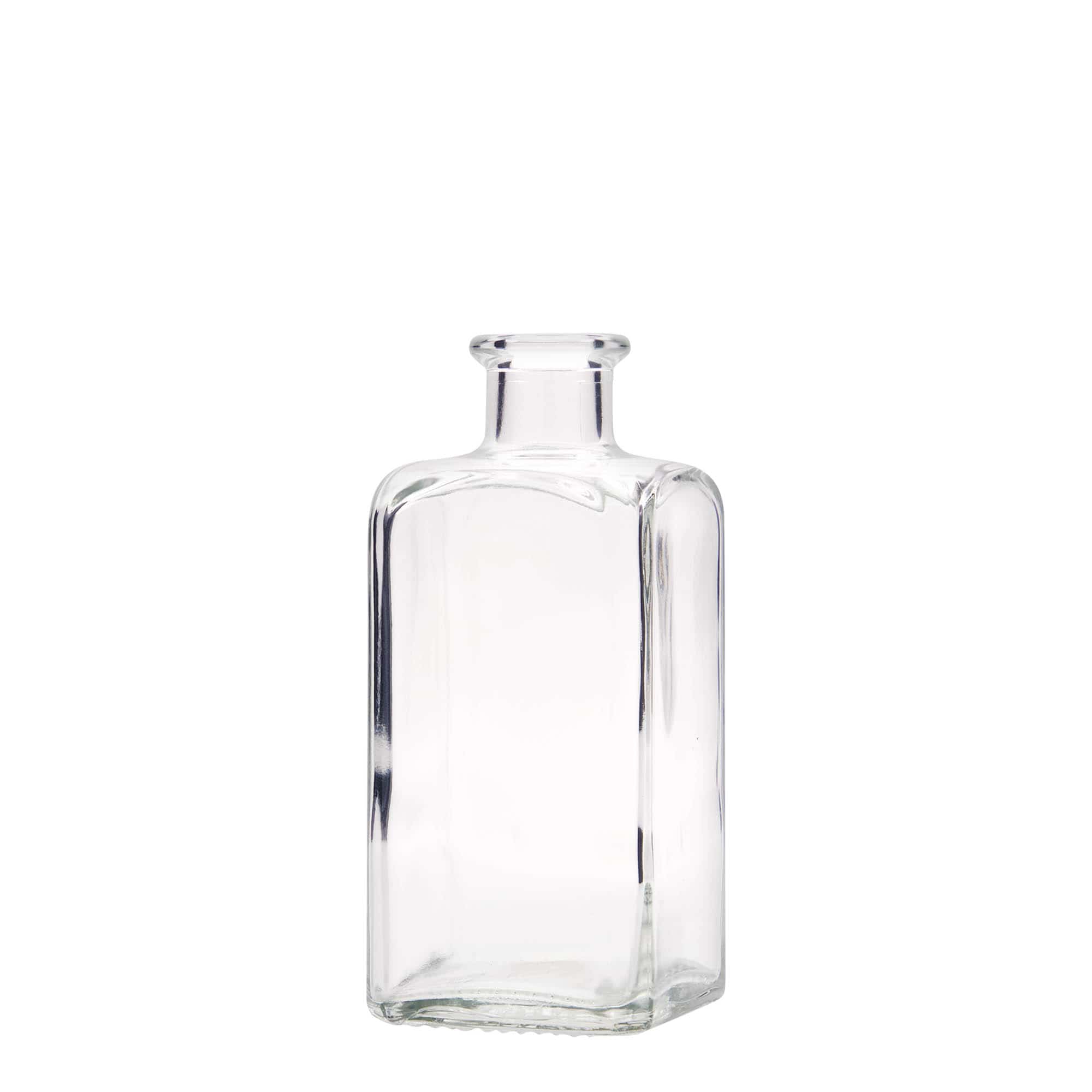 250 ml Glasflasche Apotheker Carré, quadratisch, Mündung: Kork 250 ml Glasflasche Apotheker Carré, quadratisch, Mündung: Kork