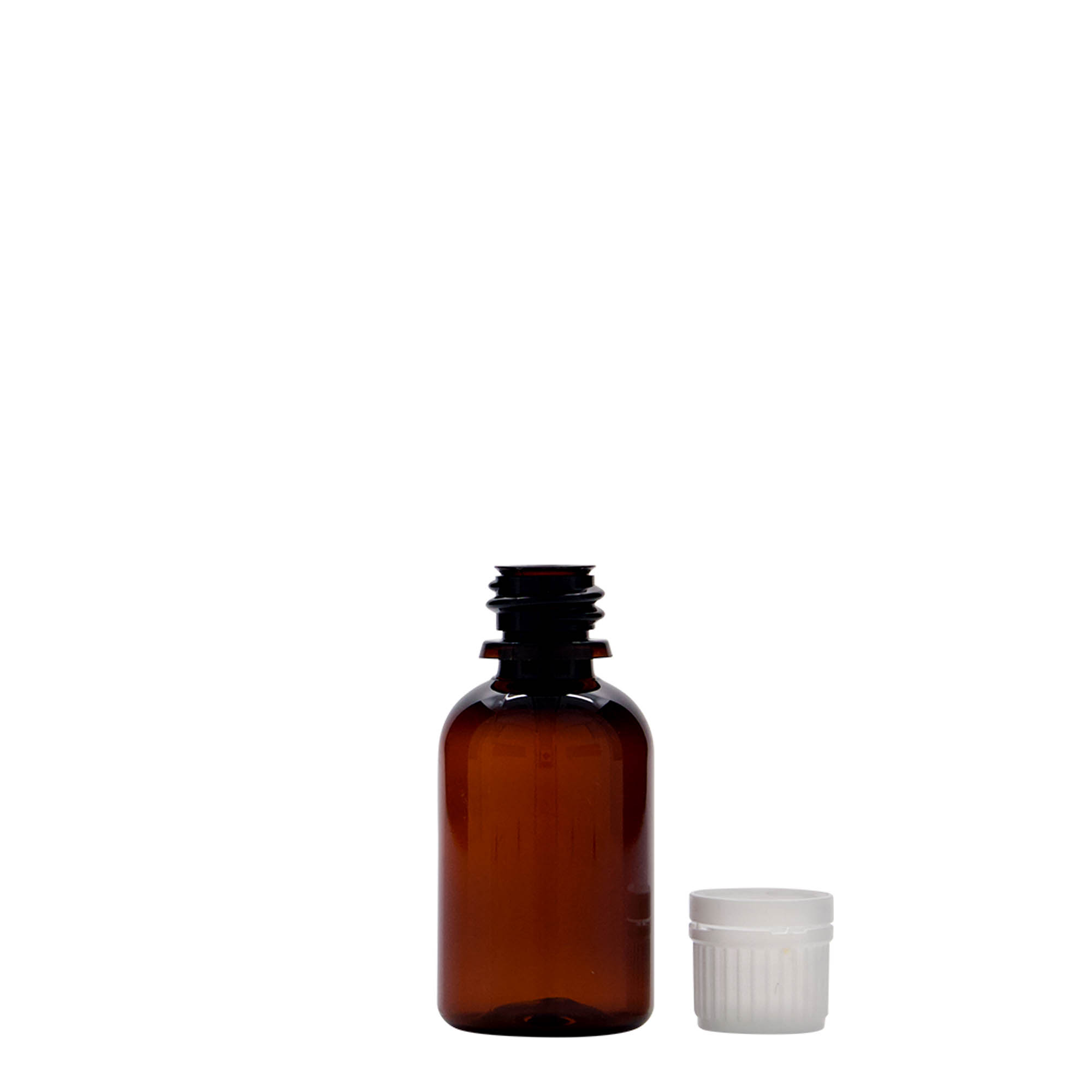 30 ml PET-Medizinflasche 'Easy Living', braun, Kunststoff, Mündung: DIN 18