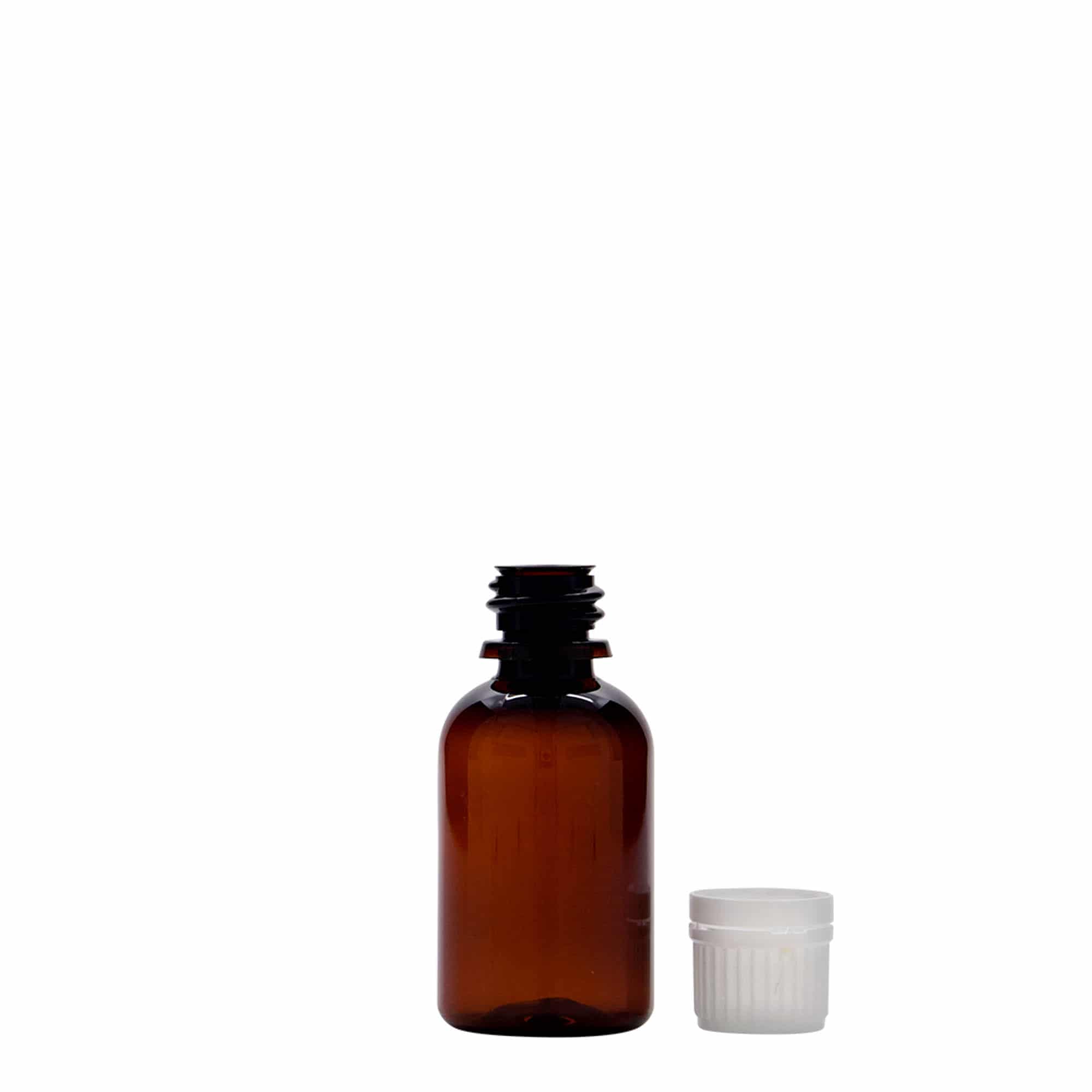 30 ml PET-Medizinflasche 'Easy Living', braun, Kunststoff, Mündung: DIN 18