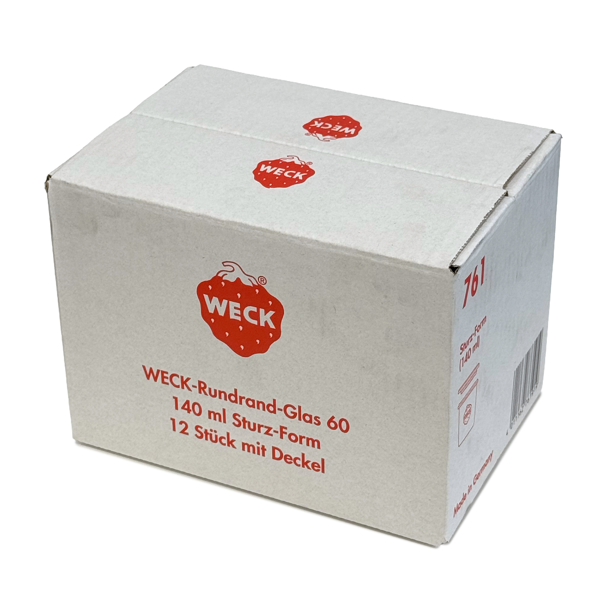 12x 140 ml WECK-Sturzglas mit Glasdeckel RR 60