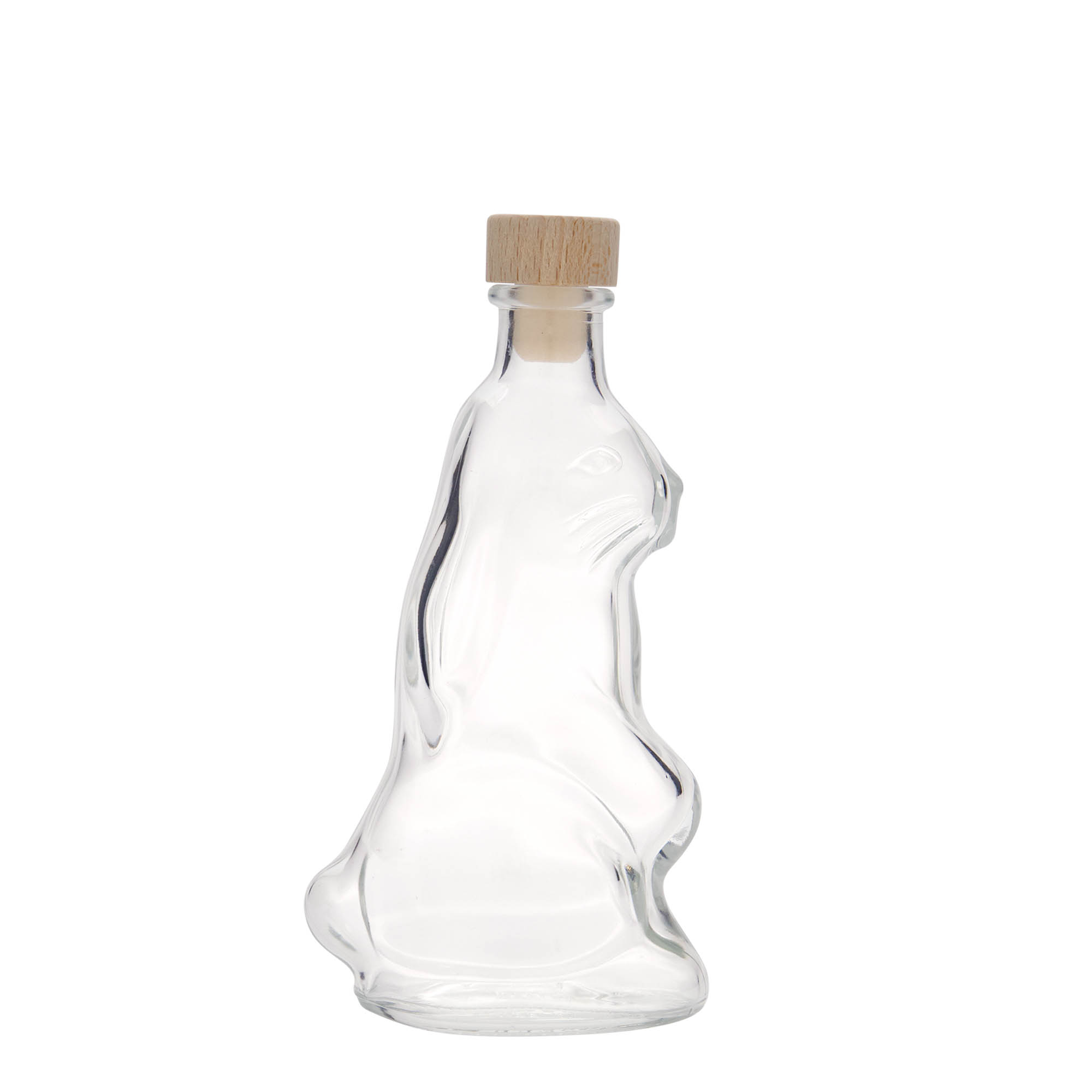 200 ml Glasflasche 'Hase', Mündung: Kork 200 ml Glasflasche 'Hase', Mündung: Kork