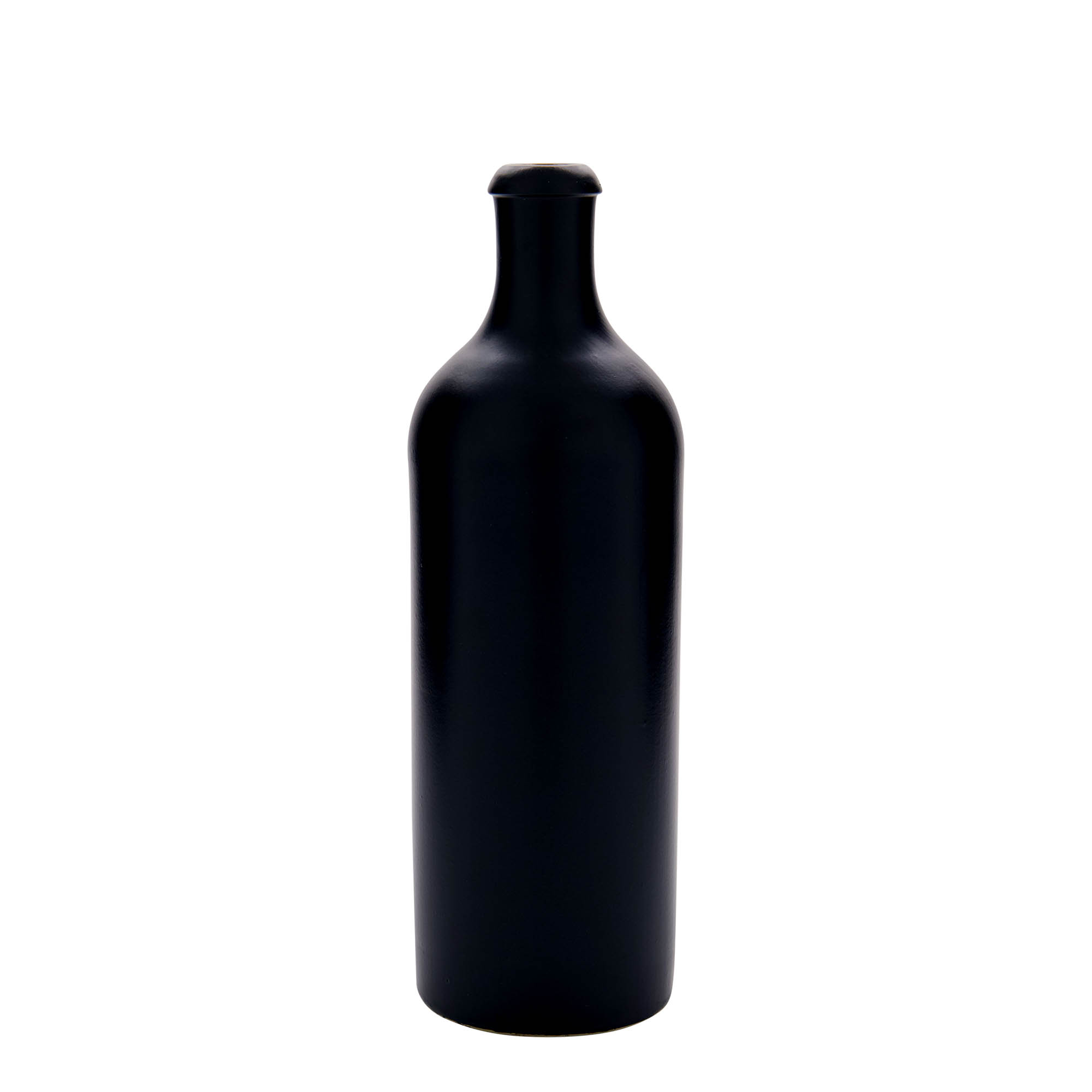 750 ml Tonkrug, Steinzeug, schwarz, Mündung: Kork
