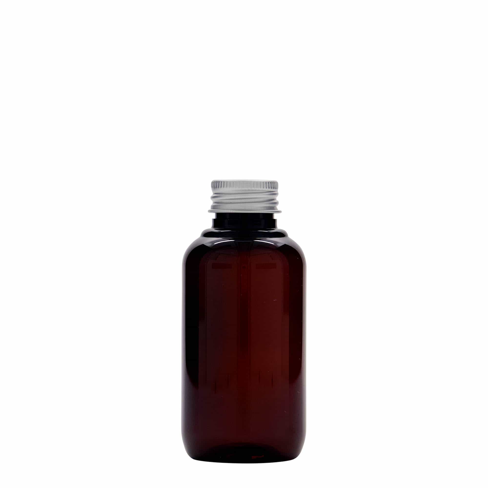 100 ml Recycling-Kunststoffflasche „Victor's Best“, PCR, braun, Mündung:  24/410