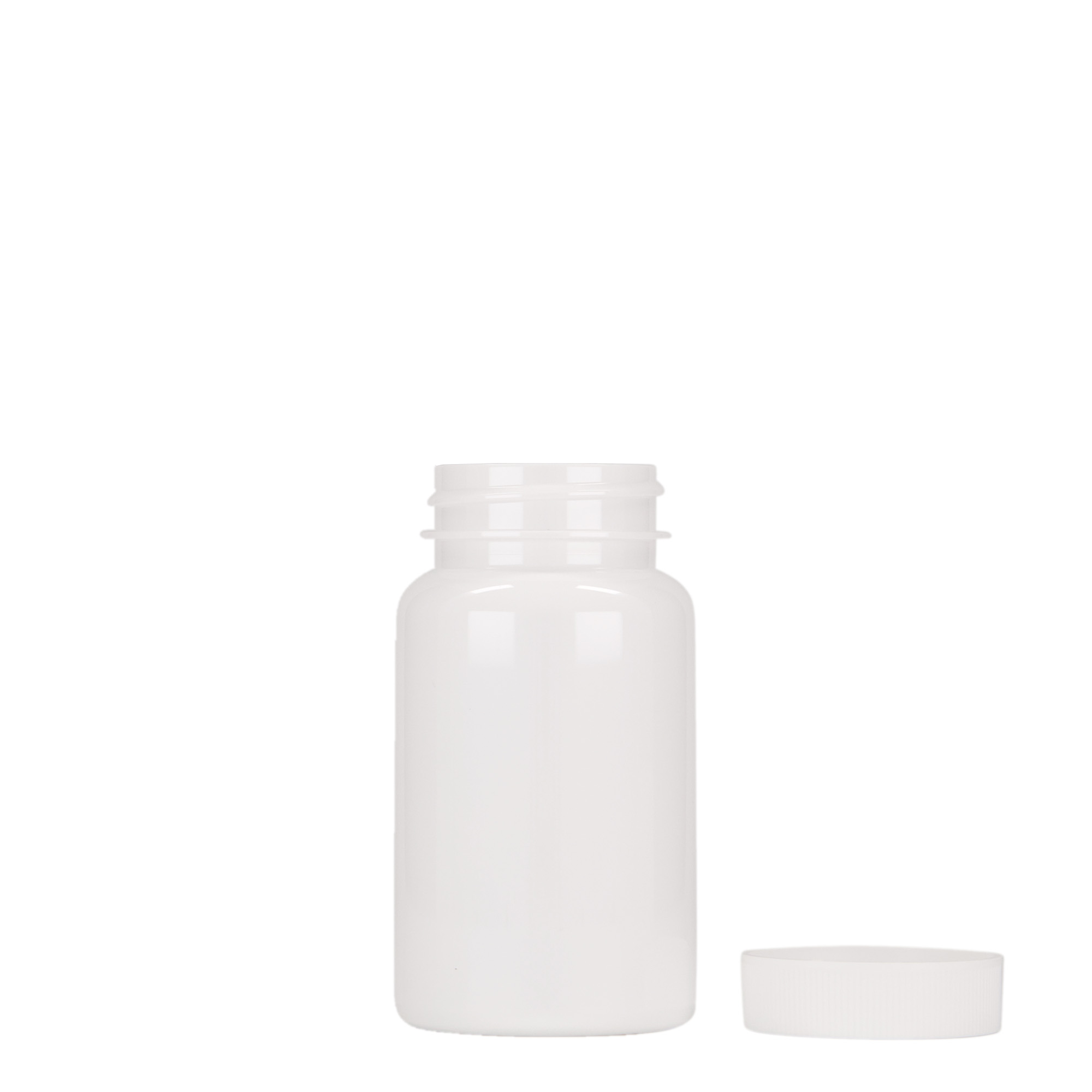 100 ml PET-Packer, Kunststoff, weiß, Mündung: 38/400 100 ml PET-Packer, Kunststoff, weiß, Mündung: 38/400