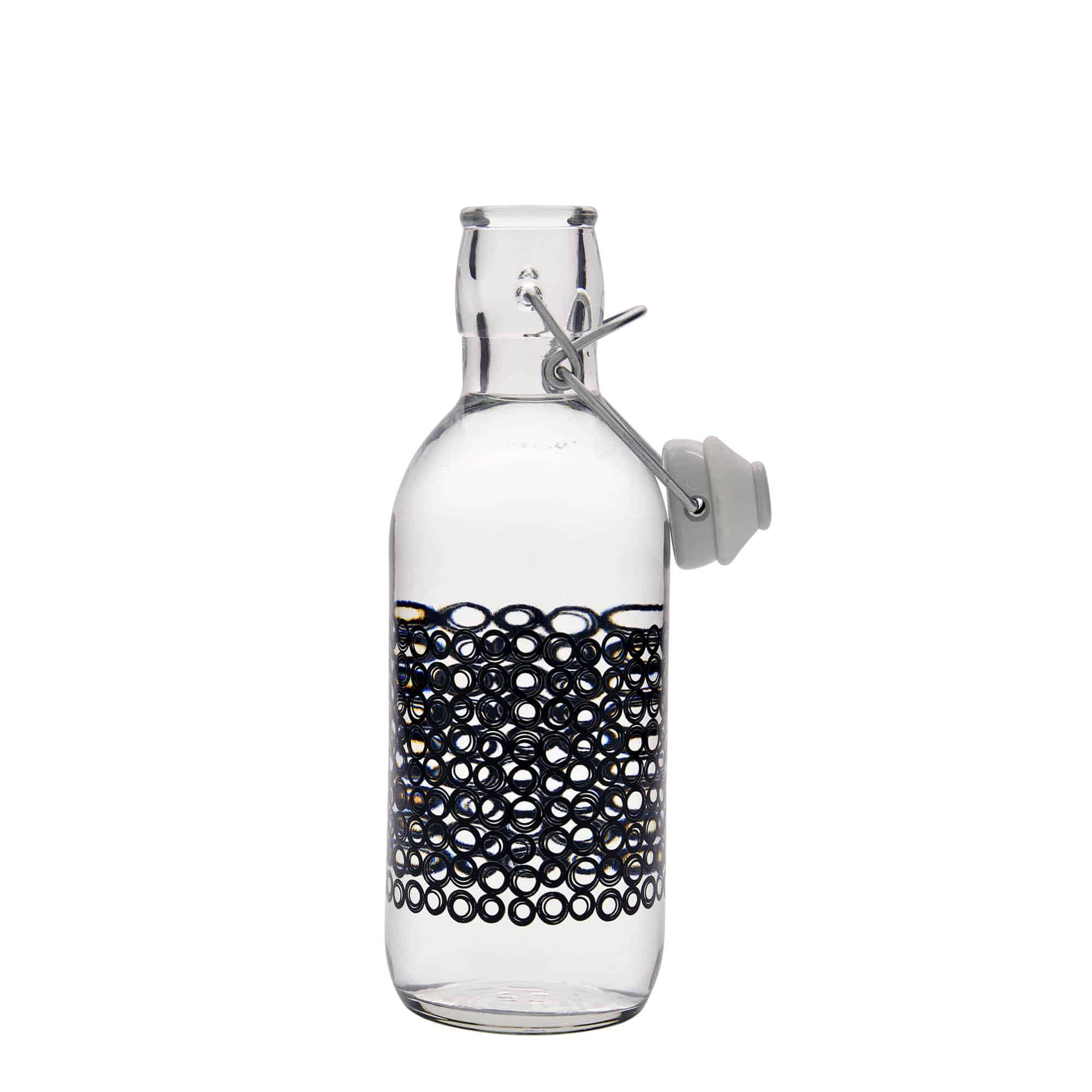 500 ml Glasflasche „Emilia“, Motiv: Circola nero, Mündung: Bügelverschluss