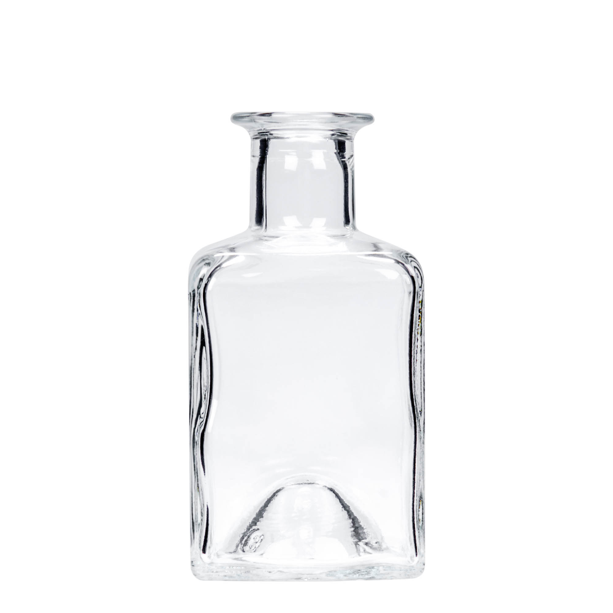 200 ml Glasflasche 'Kubica', quadratisch, Mündung: Kork 200 ml Glasflasche 'Kubica', quadratisch, Mündung: Kork
