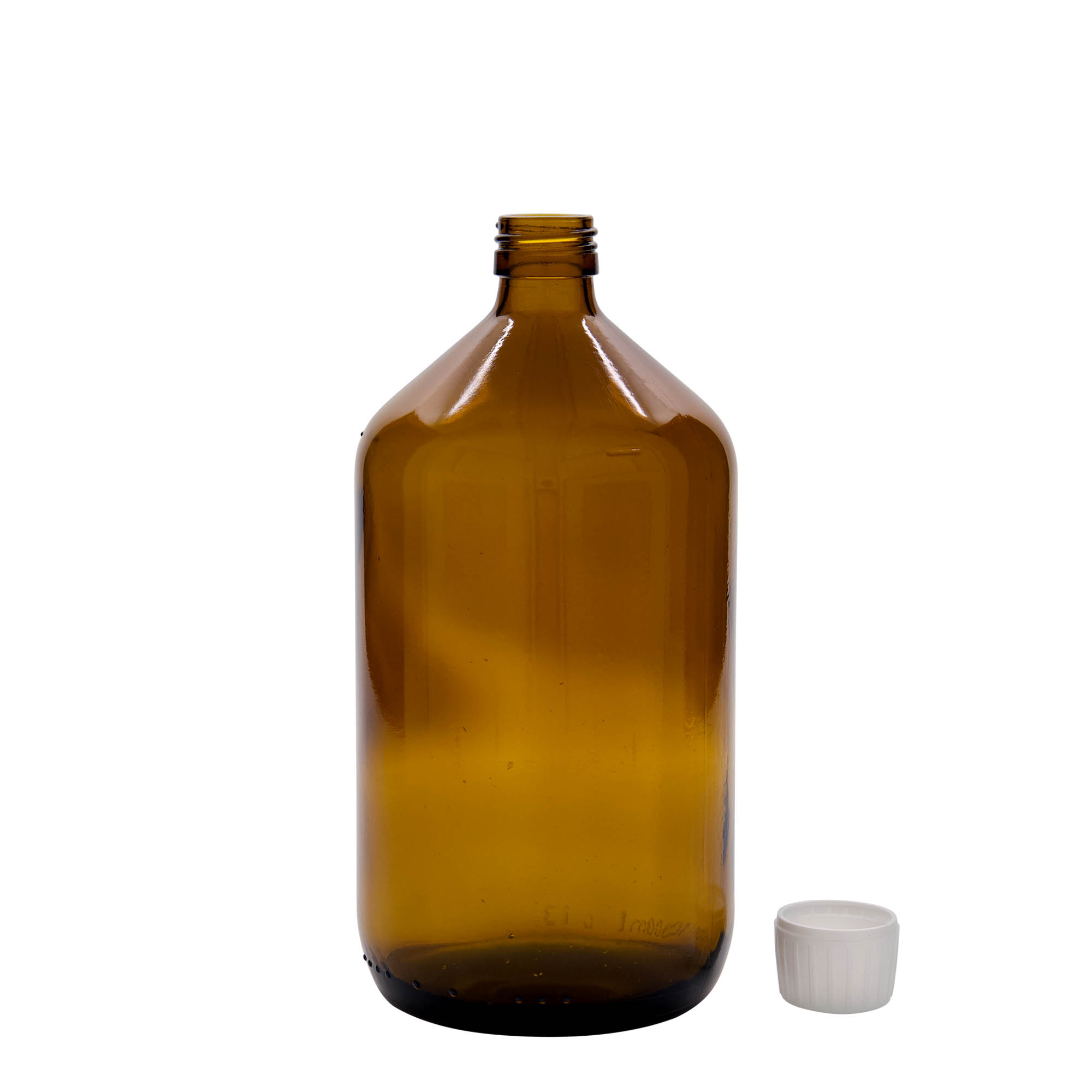 1.000 ml Medizinflasche, braun, Glas, Mündung: PP 28 1.000 ml Medizinflasche, braun, Glas, Mündung: PP 28