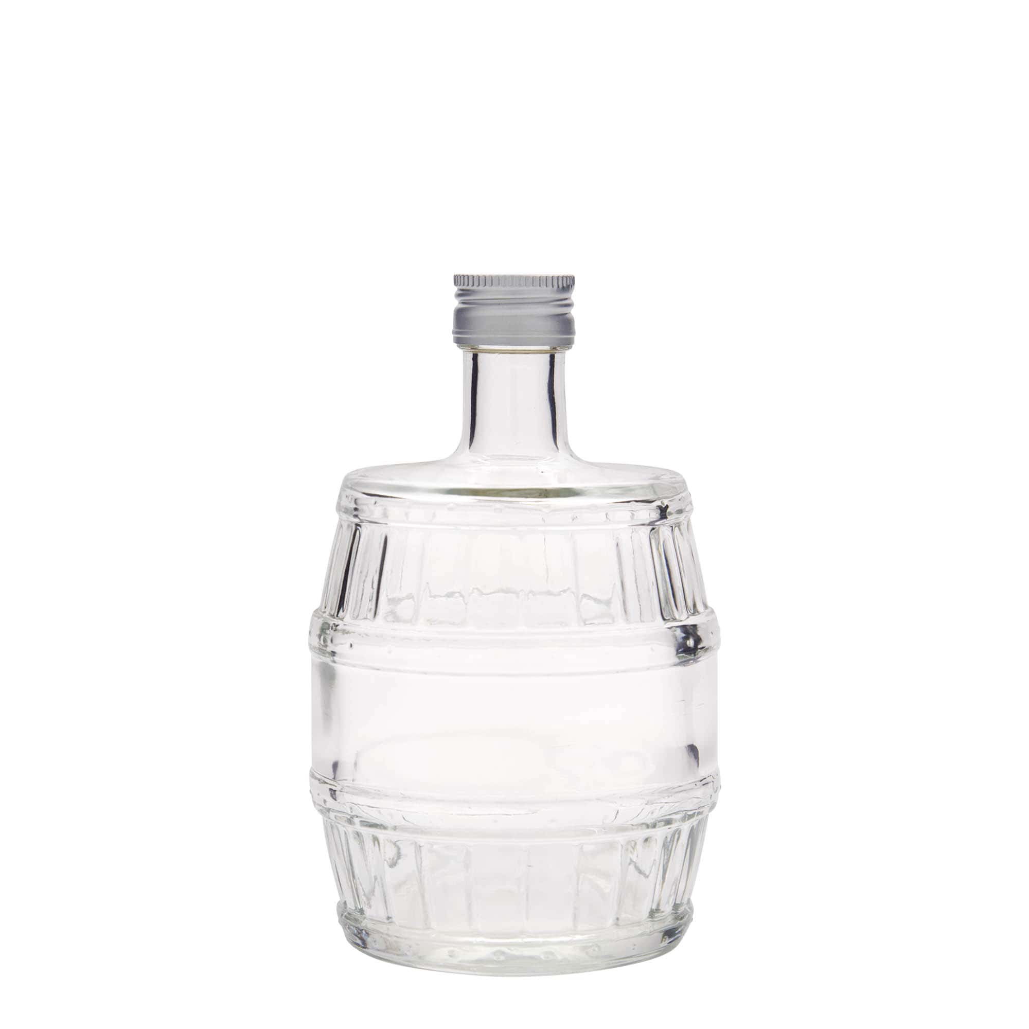 500 ml Glasflasche 'Fass', Mündung: PP 28