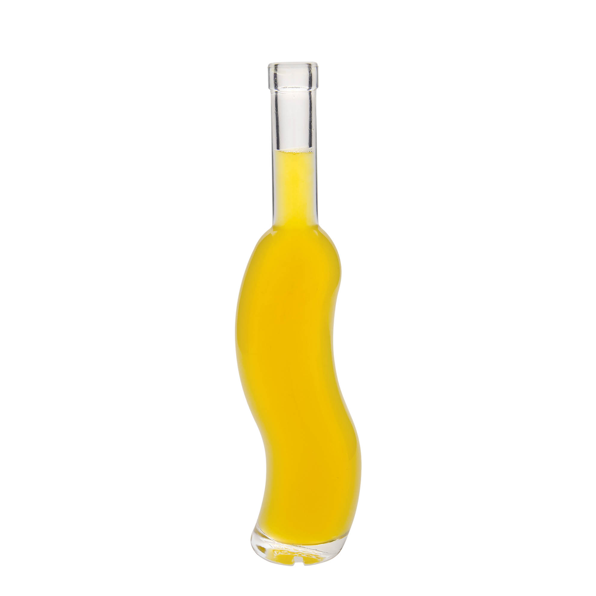 350 ml Glasflasche 'La-Ola', halbrund, Mündung: Kork 350 ml Glasflasche 'La-Ola', halbrund, Mündung: Kork