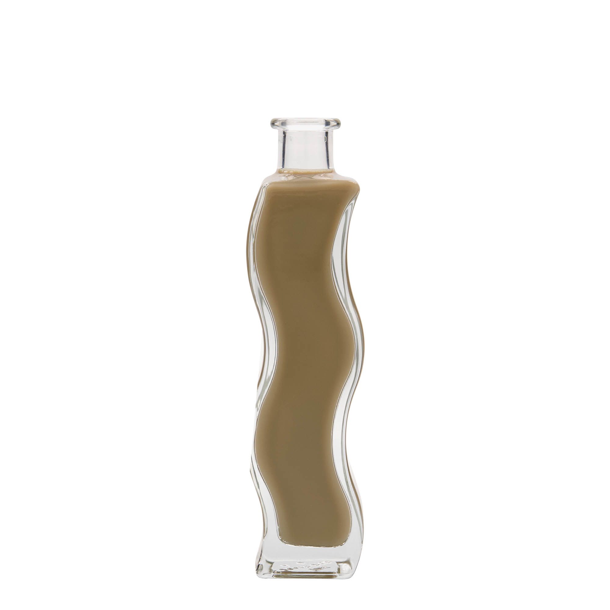 200 ml Glasflasche „Welle“, quadratisch, Mündung: Kork