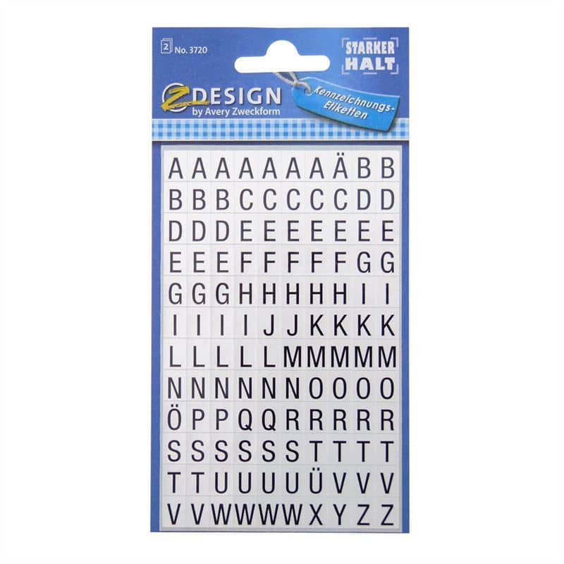 Zweckform Sticker 'Alphabet', Kunststoff, schwarz Zweckform Sticker 'Alphabet', Kunststoff, schwarz