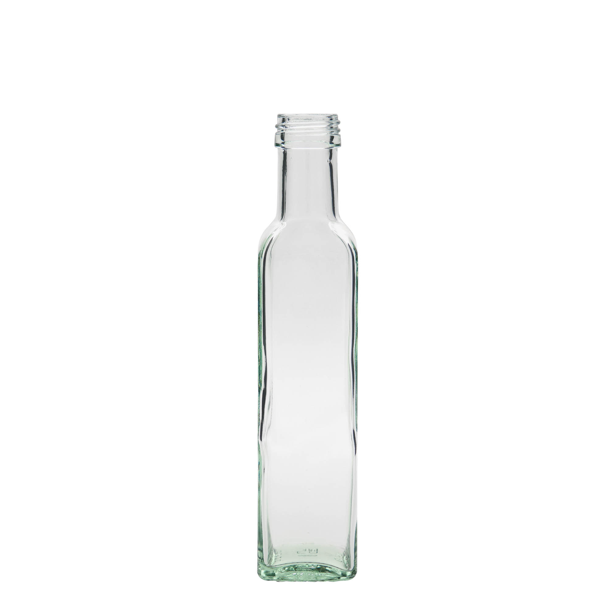 250 ml Glasflasche 'Marasca', quadratisch, Mündung: PP 31,5 250 ml Glasflasche 'Marasca', quadratisch, Mündung: PP 31,5
