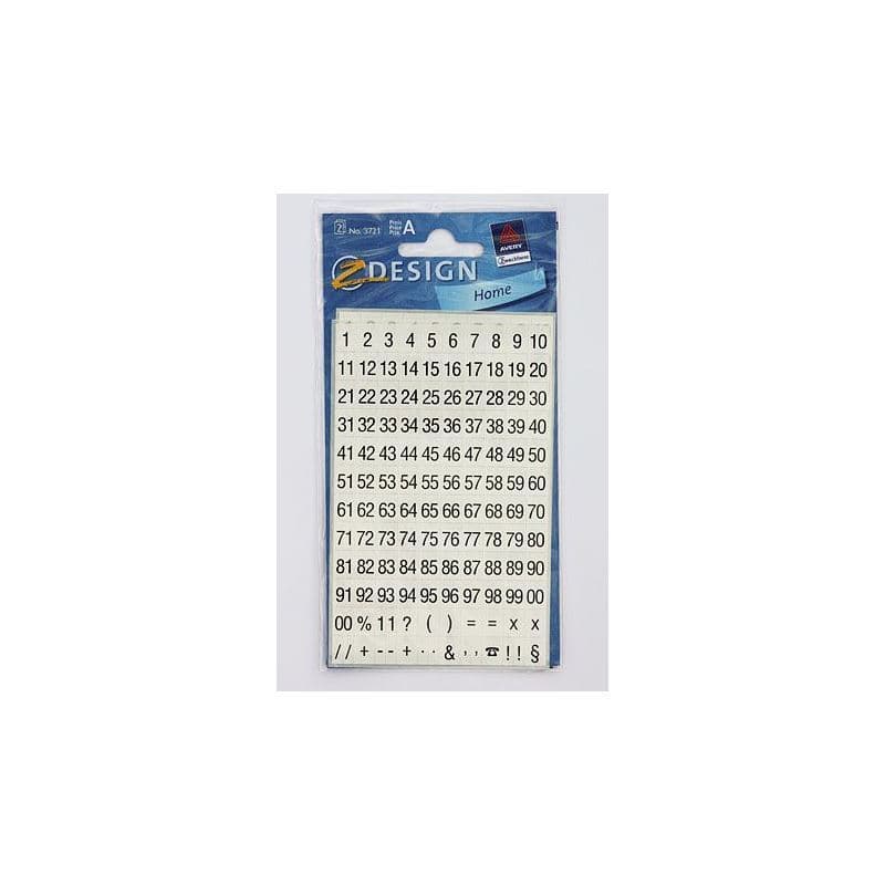 Zweckform Sticker „Zahlen 1-99“, Kunststoff, schwarz